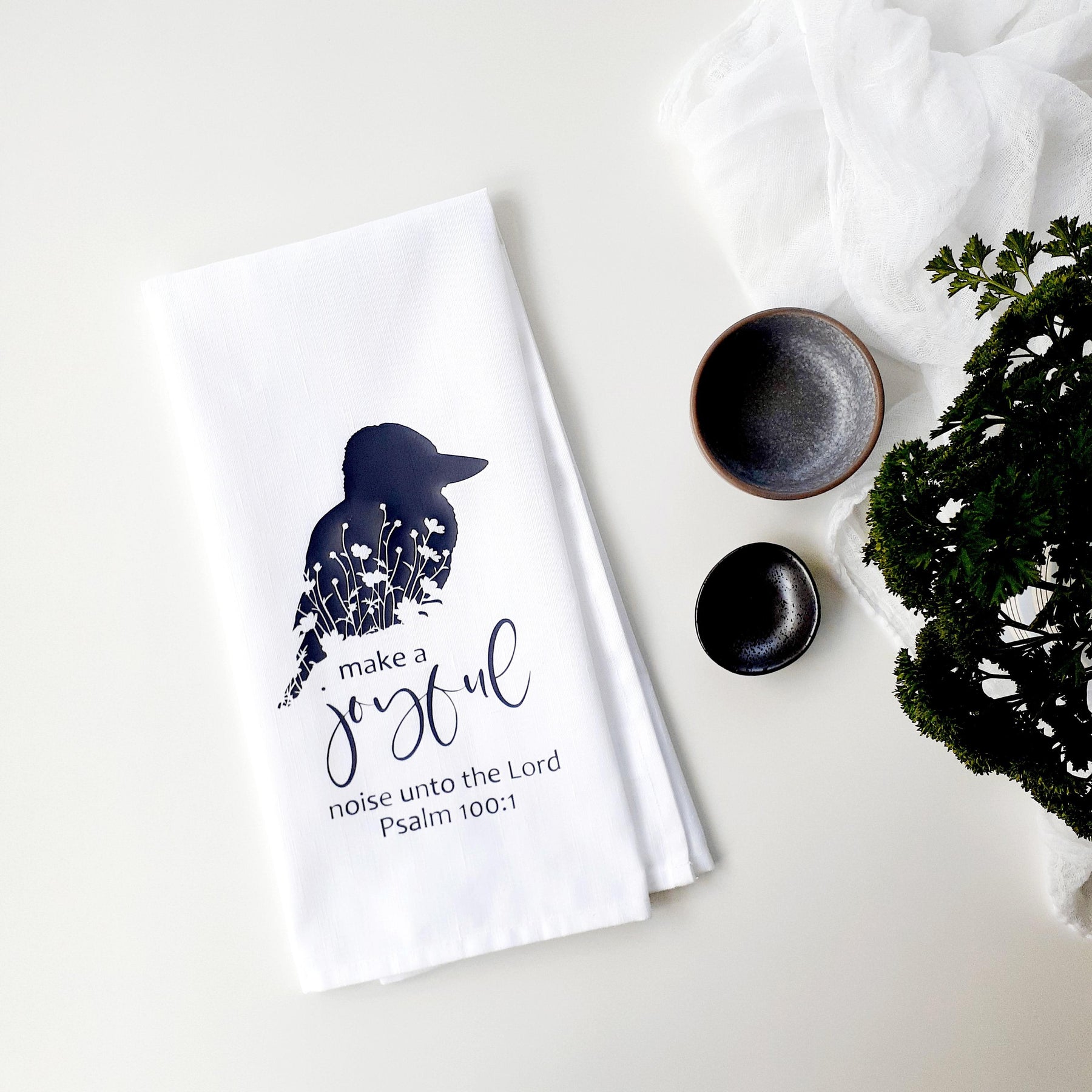 Christian Tea Towel, Kookaburra, Cotton, Linen, Australian Souvenir
