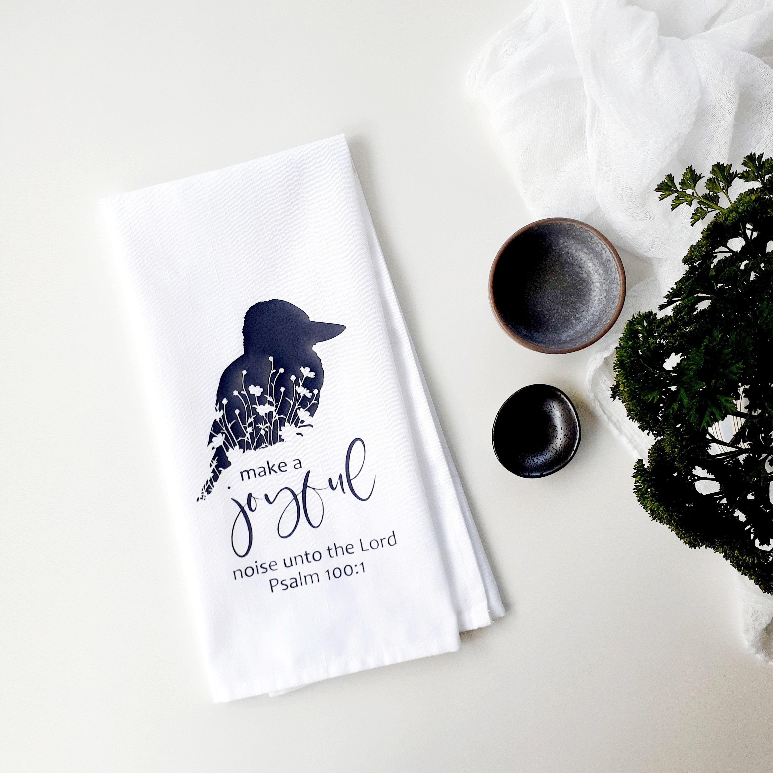 Christian Tea Towel, Kookaburra, Cotton, Linen, Australian Souvenir