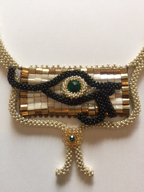 Beaded Egyptian necklace with eye of Horus