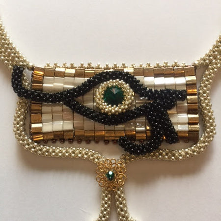 Beaded Egyptian necklace with eye of Horus