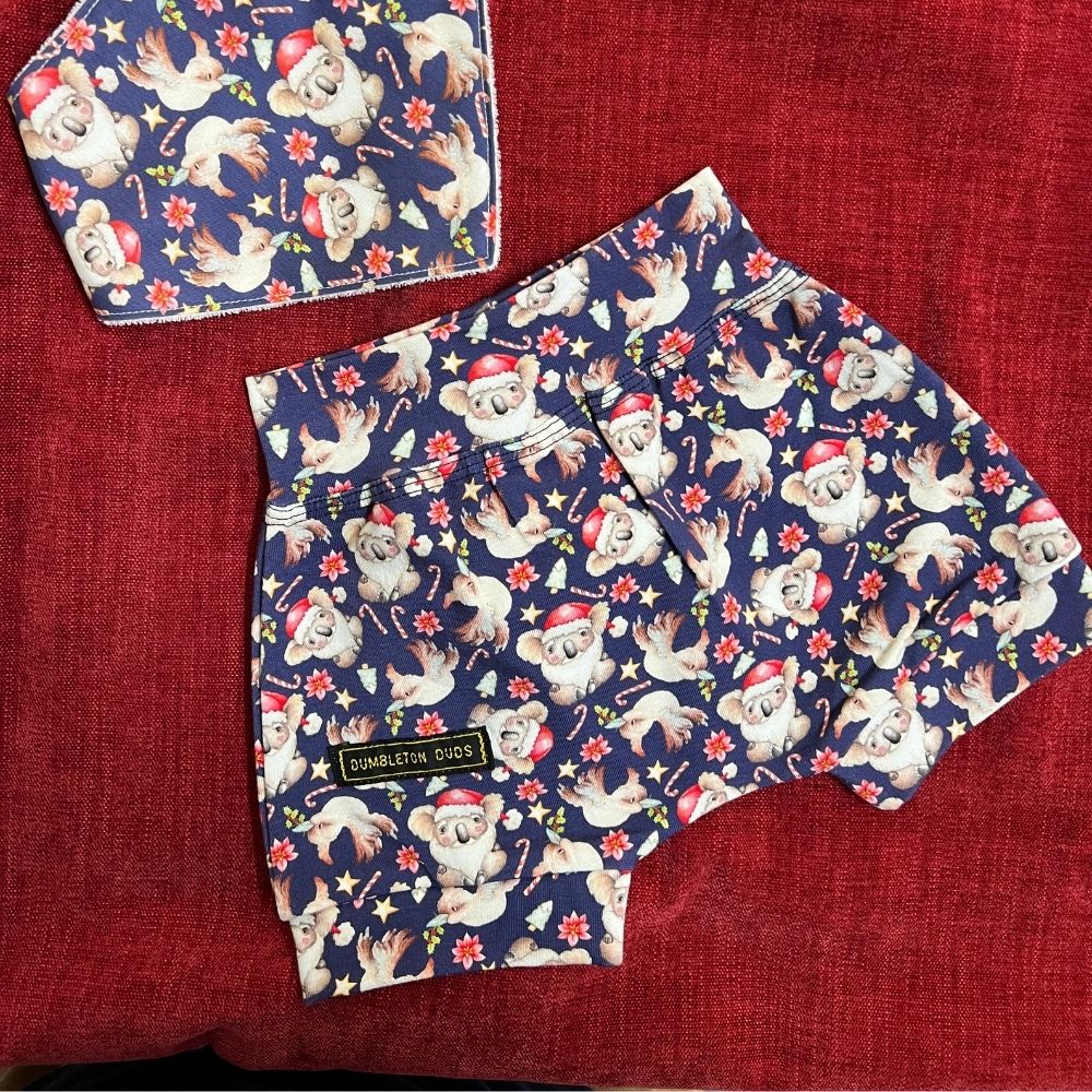 Santa Koalas | Sizes NB, 000, 0, | Handmade Baby Pants by Dumbleton Duds | FREE Postage $50+