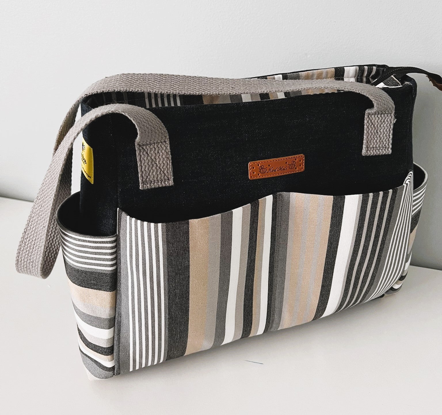 Upcycled Denim & Canvas Multi Pocket Tote