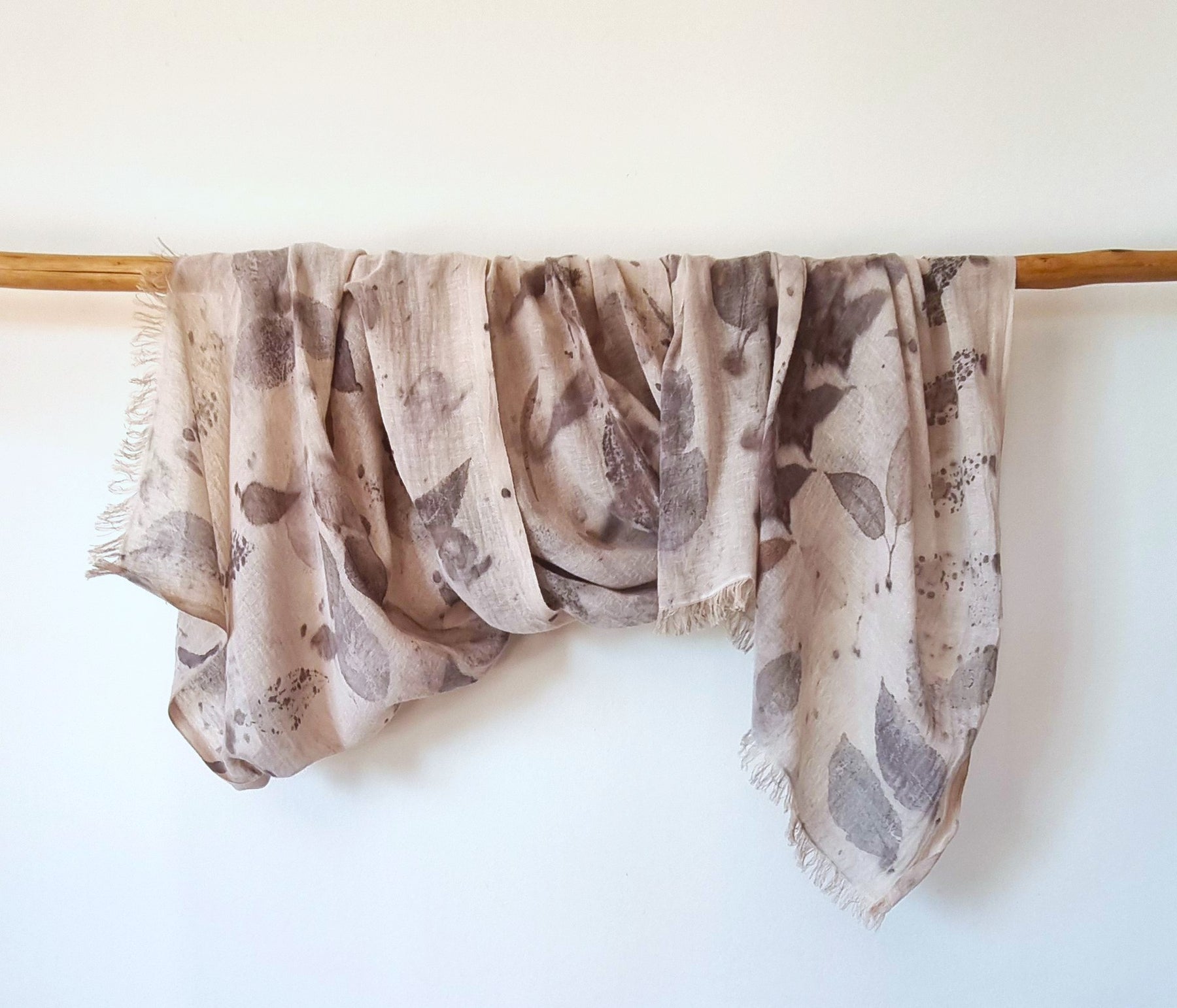 The Audrey - Cotton & Linen Blend Ecoprint Scarf/Wrap