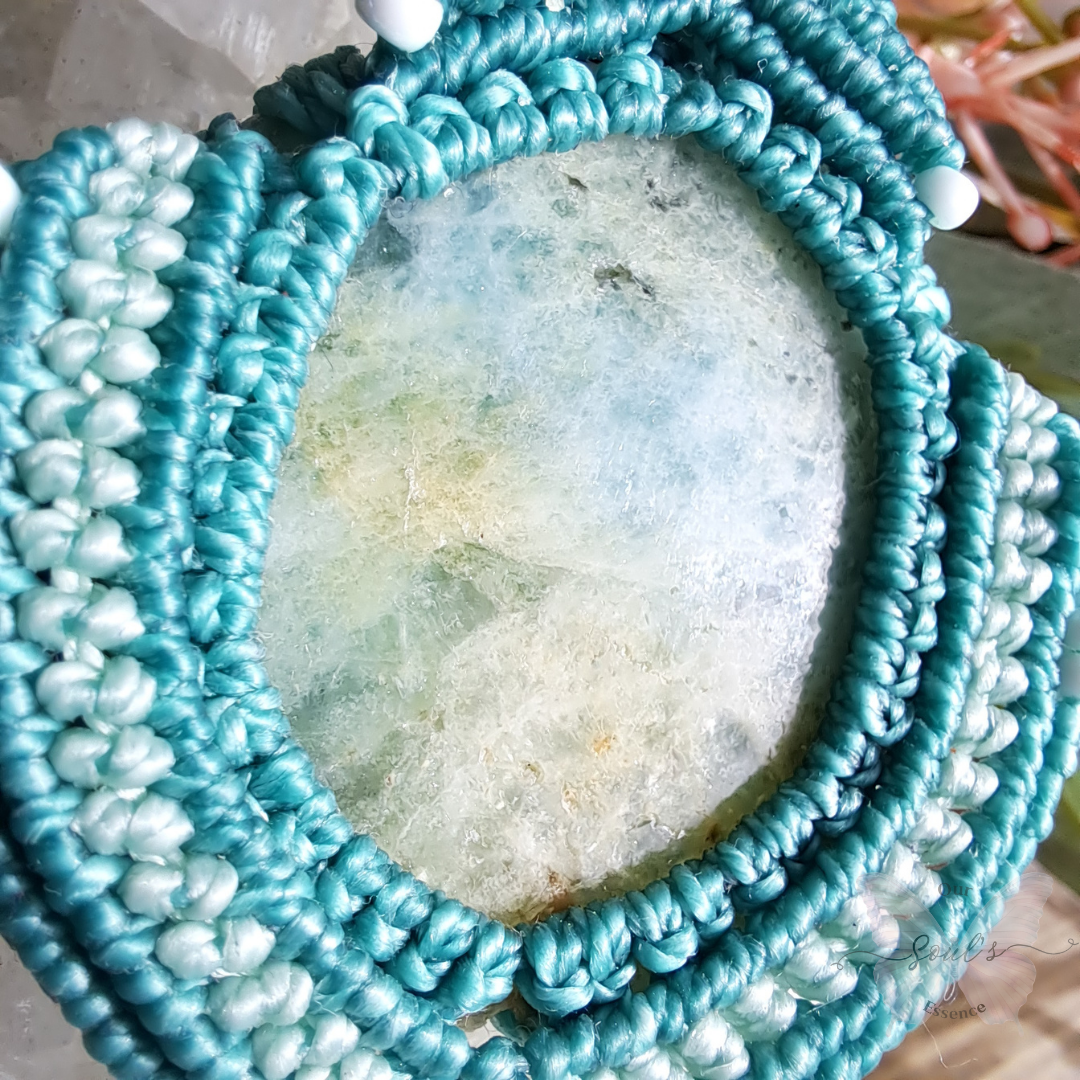 Aquamarine Micro Macramé Necklace