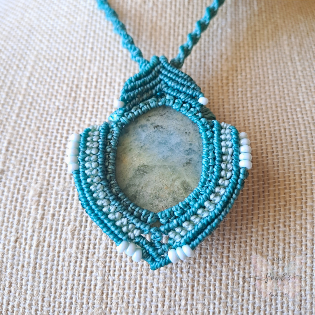 Aquamarine Micro Macramé Necklace