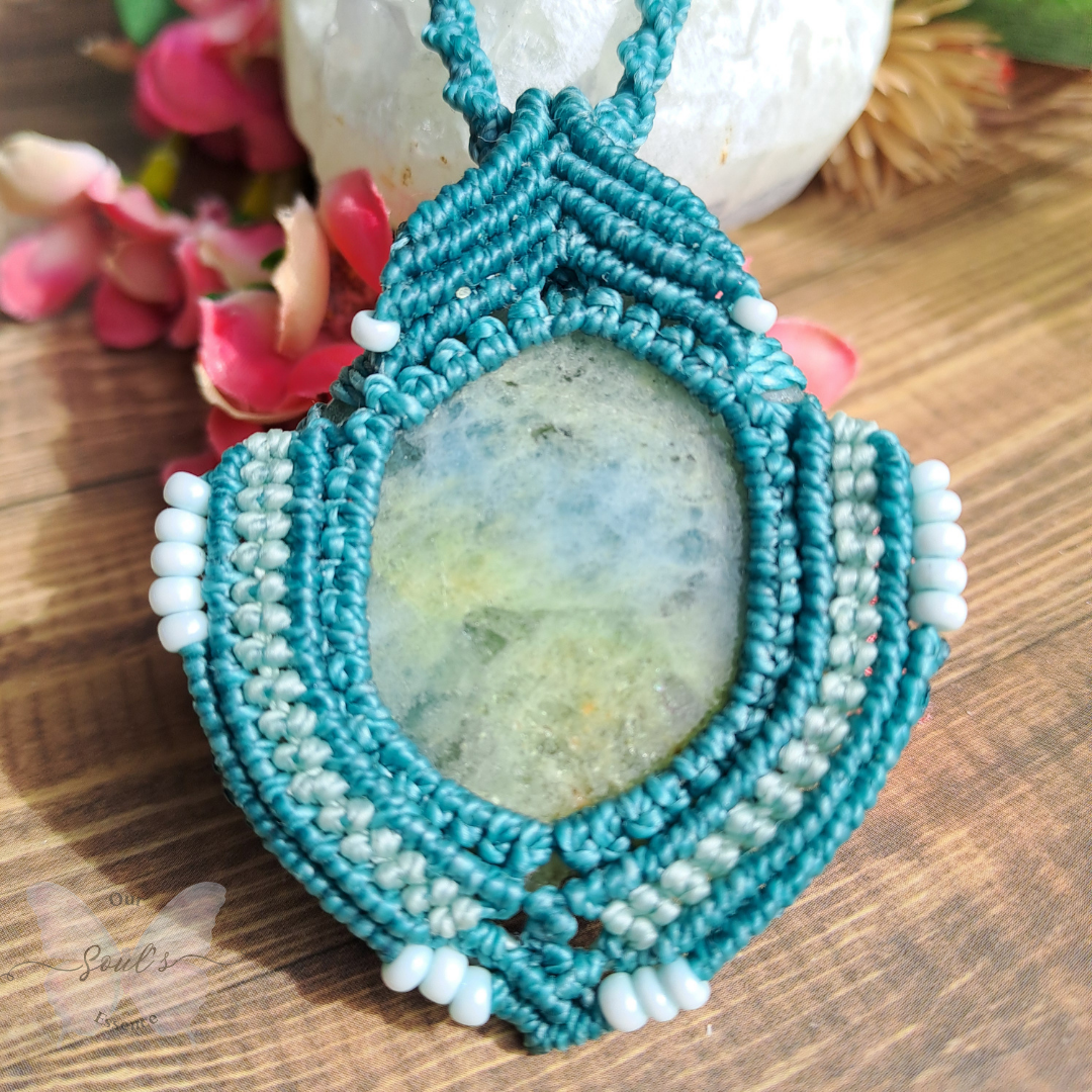 Aquamarine Micro Macramé Necklace