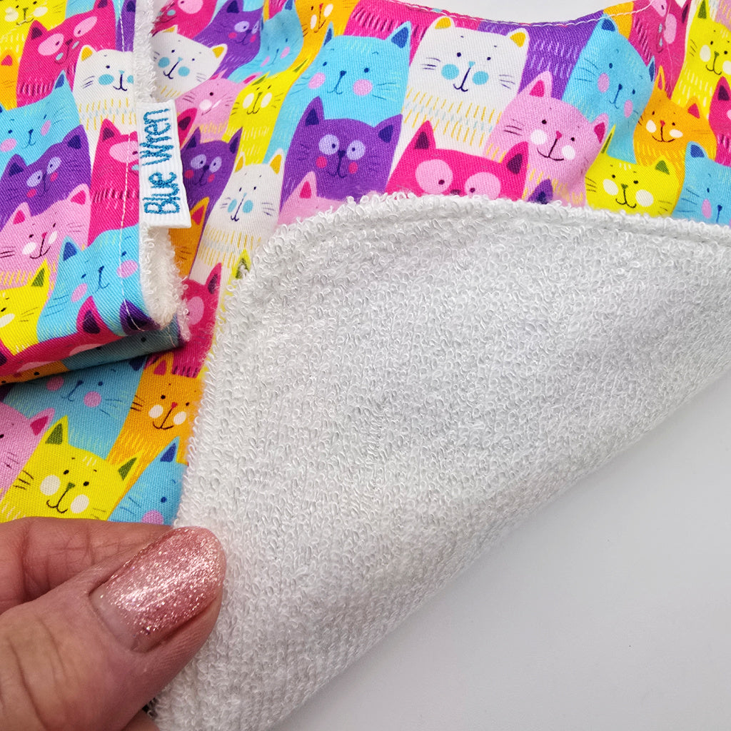 Baby Bib and Wash Cloth Cat Fabric Gift Set
