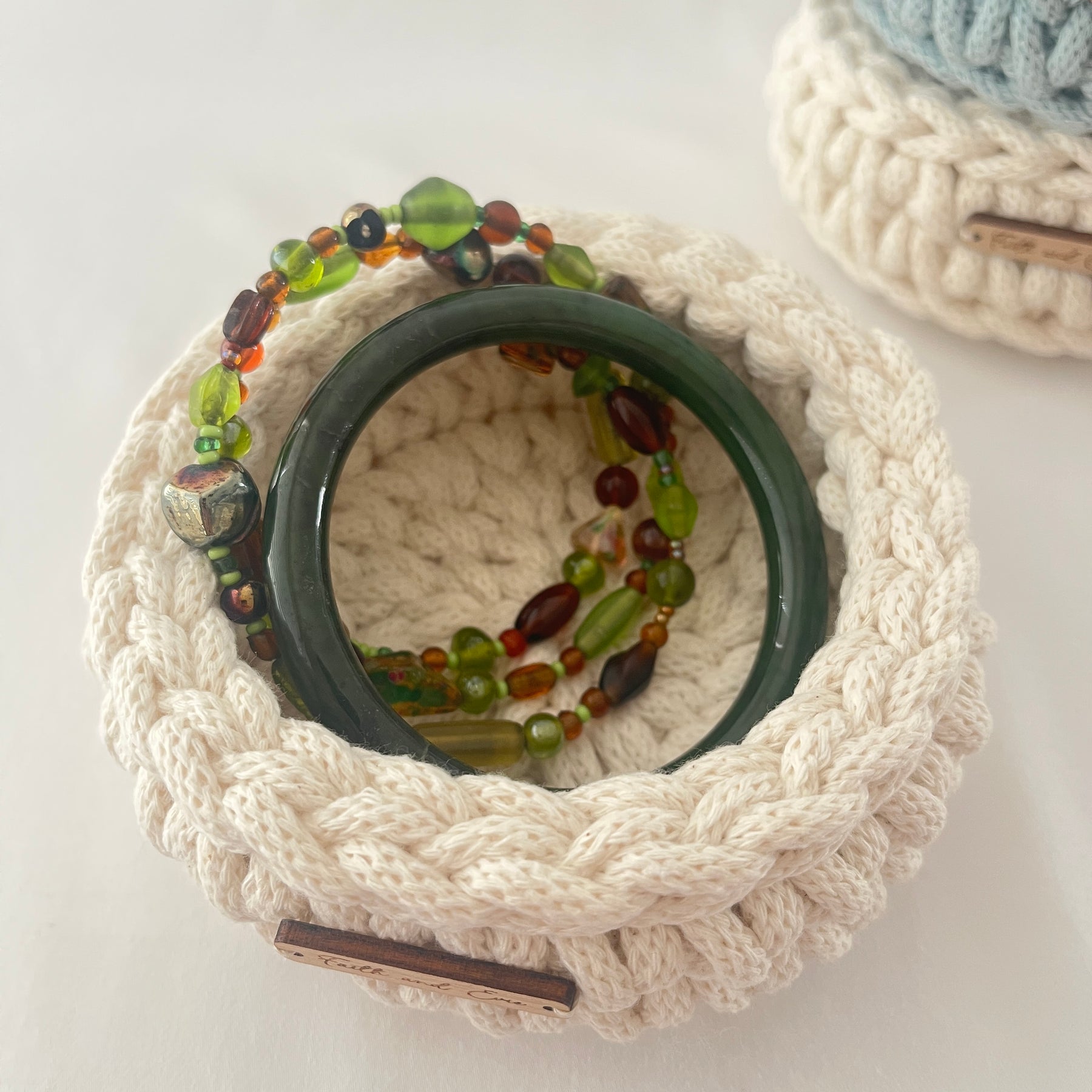 Mini basket - crocheted - colour Natural