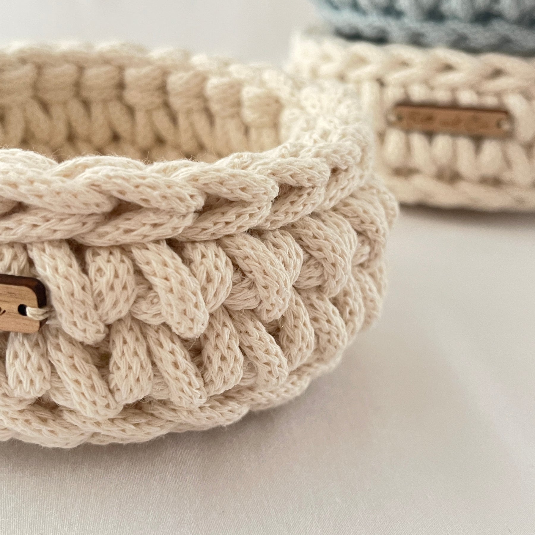 Mini basket - crocheted - colour Natural