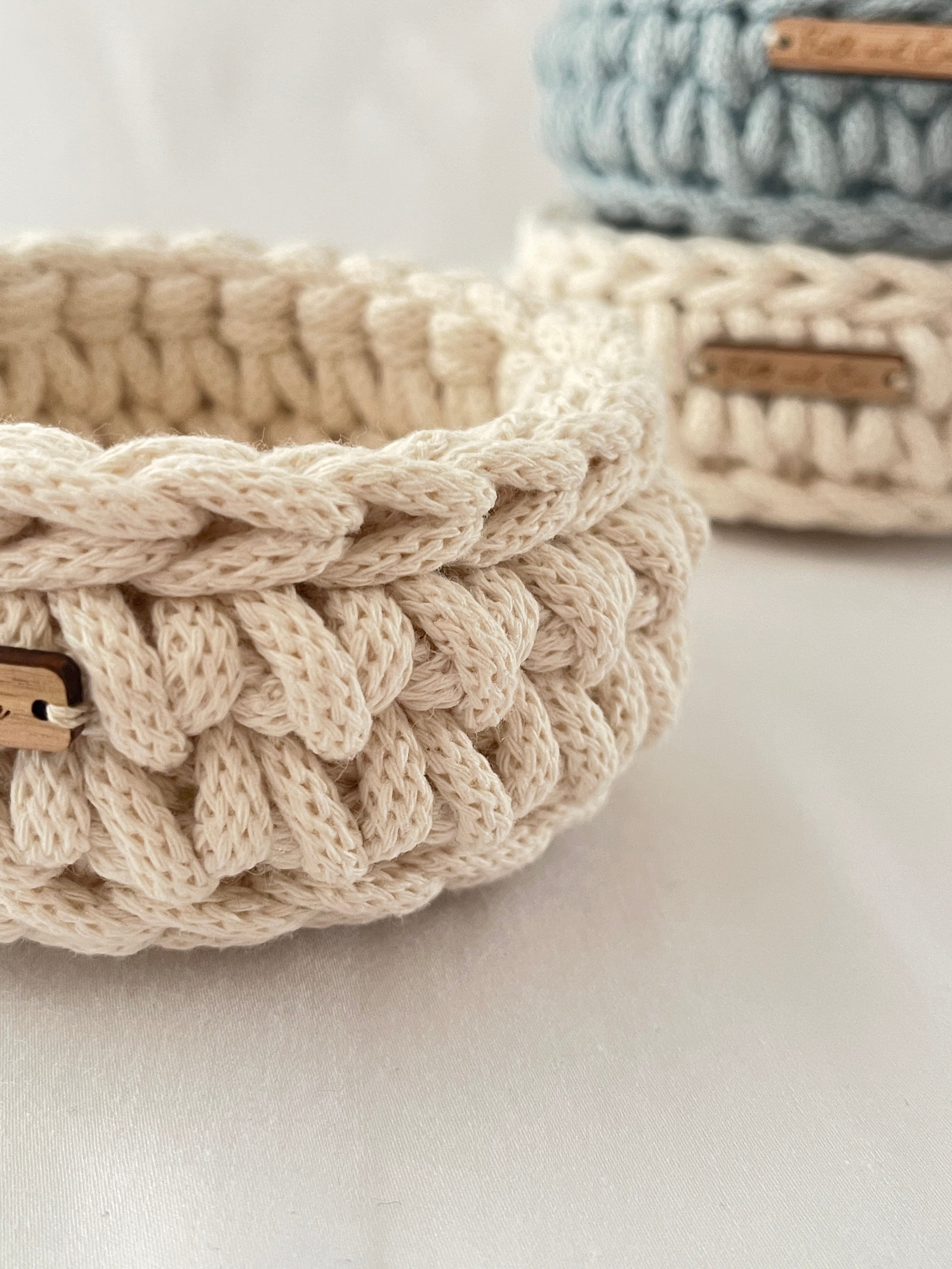 Mini basket - crocheted - colour Natural