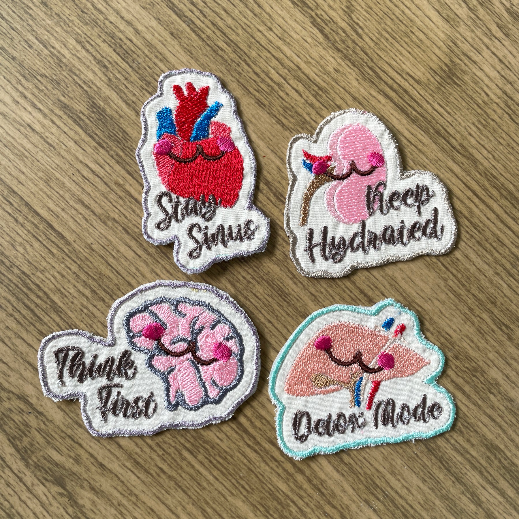 Embroidered Organs Iron on patch/ Anatomy Patch/ Medical Embroidery