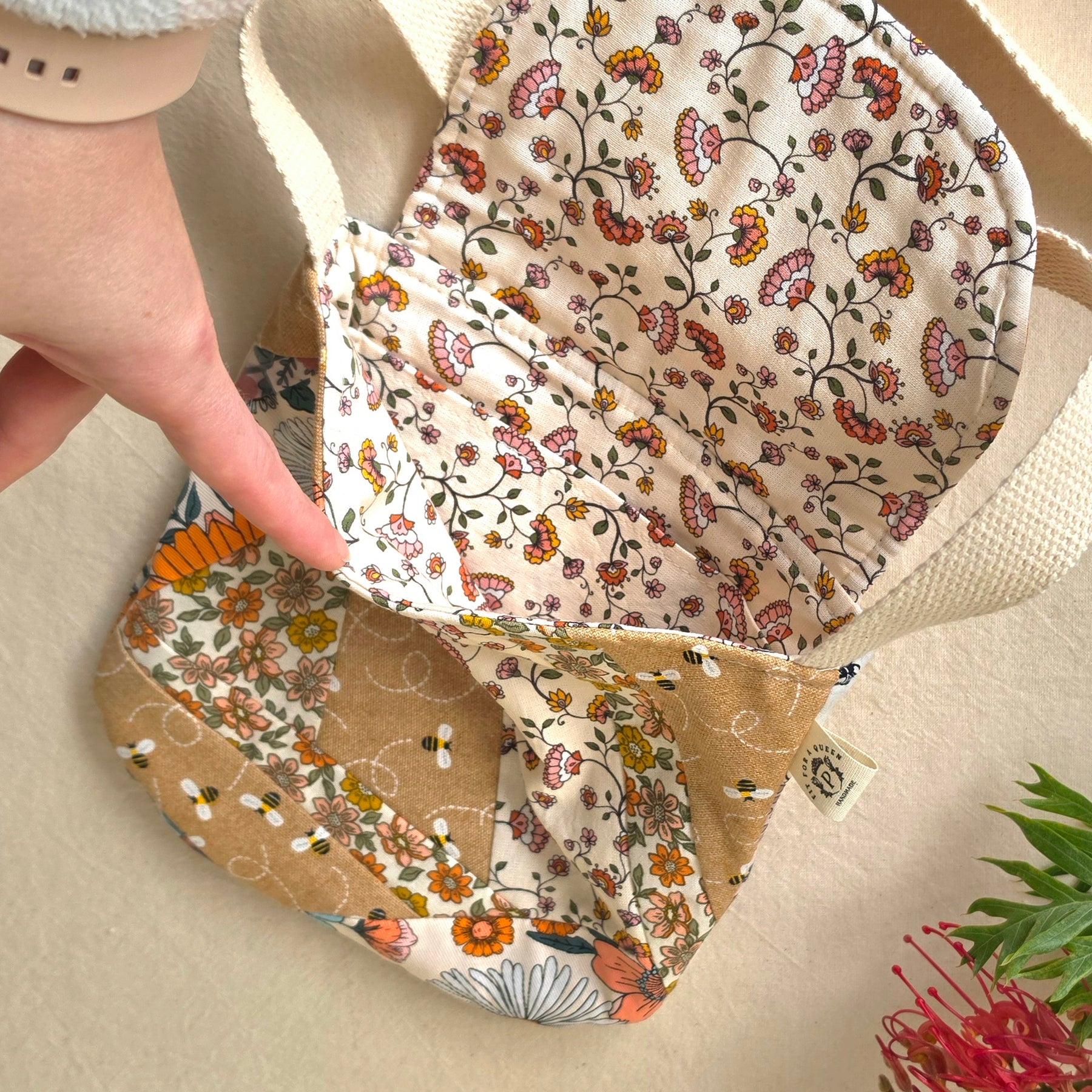 Repurposed Fabric Messenger Bag | Autumn Colours