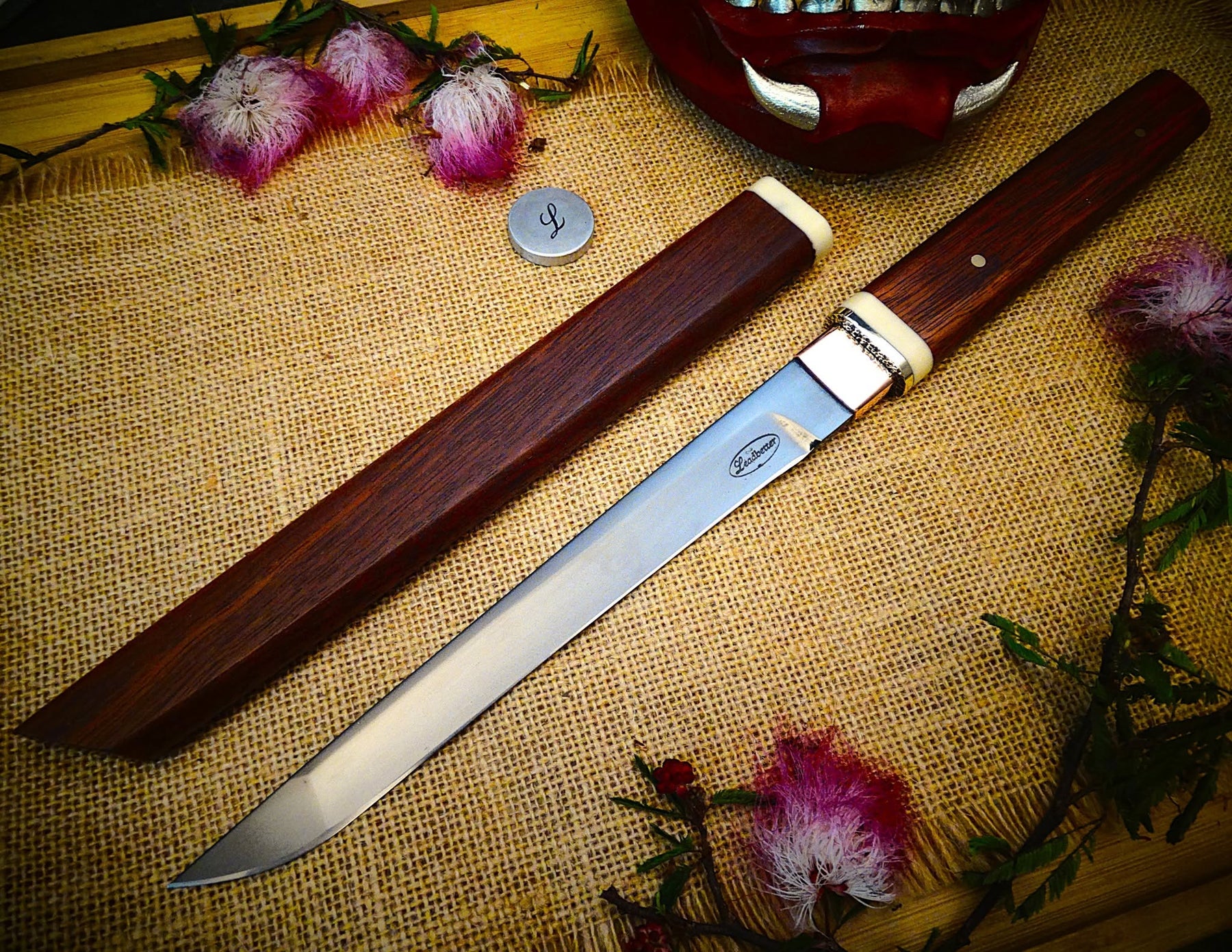 Tanto fixed blade art jarrah timber wood craft