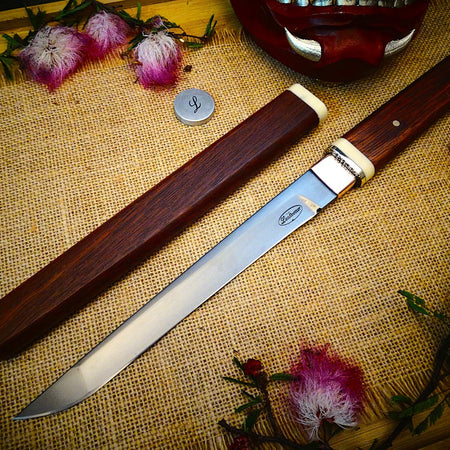 Tanto fixed blade art jarrah timber wood craft