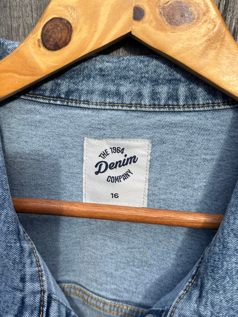 Black Cockatoo Hand-painted Denim Recycled Jacket (Med)