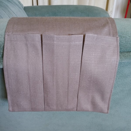 Fabric Remote Control Holder -Brown 3 pockets