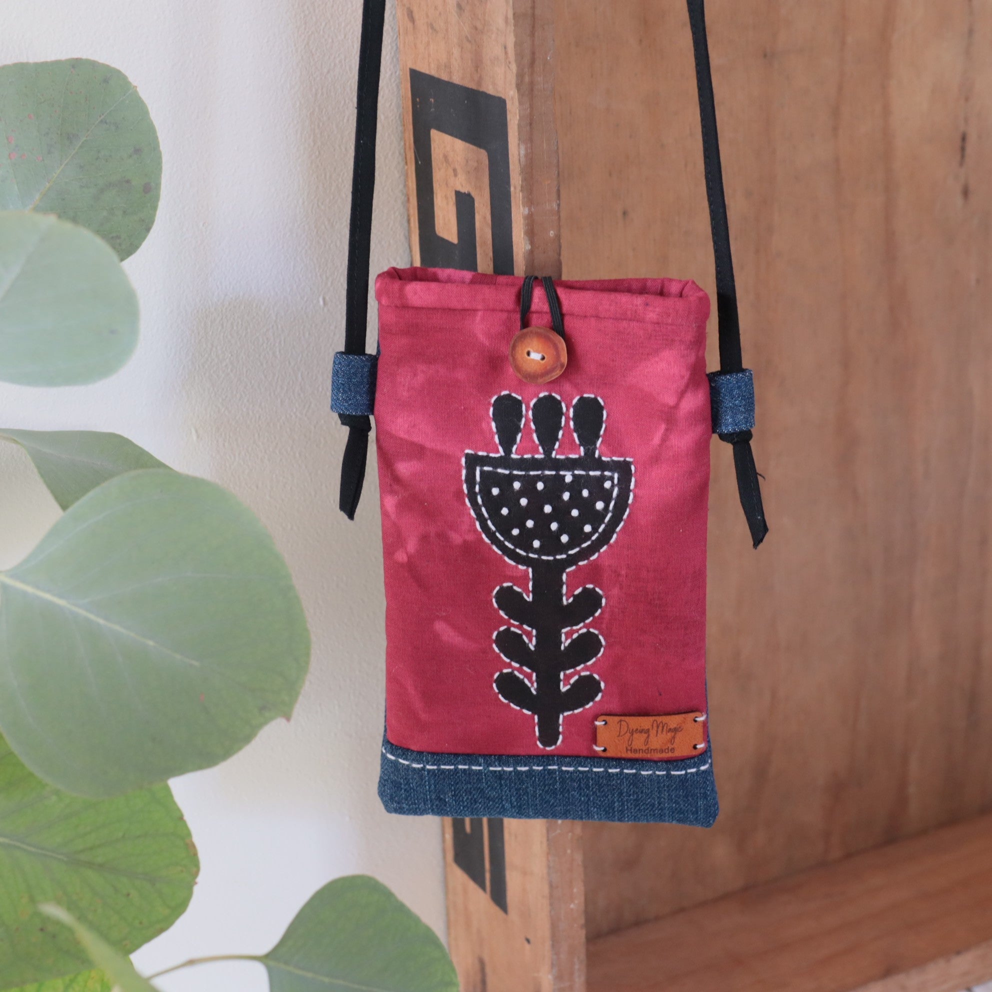 Had Dyed Block Printed Phone pouches, Crossbody Phone bags