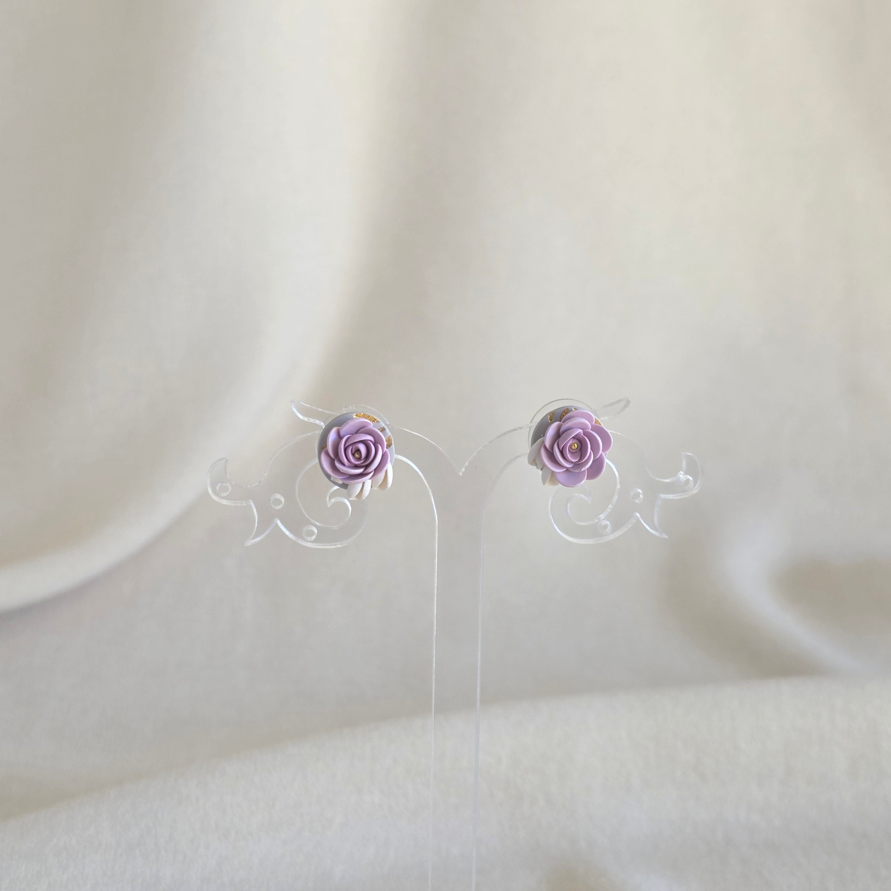 Blush Pink Floral Polymer Clay Earrings | Handmade Flower Earrings | Lightweight Gold & Pearl Statement Earrings | Bridal Jewellery | Gift for Her