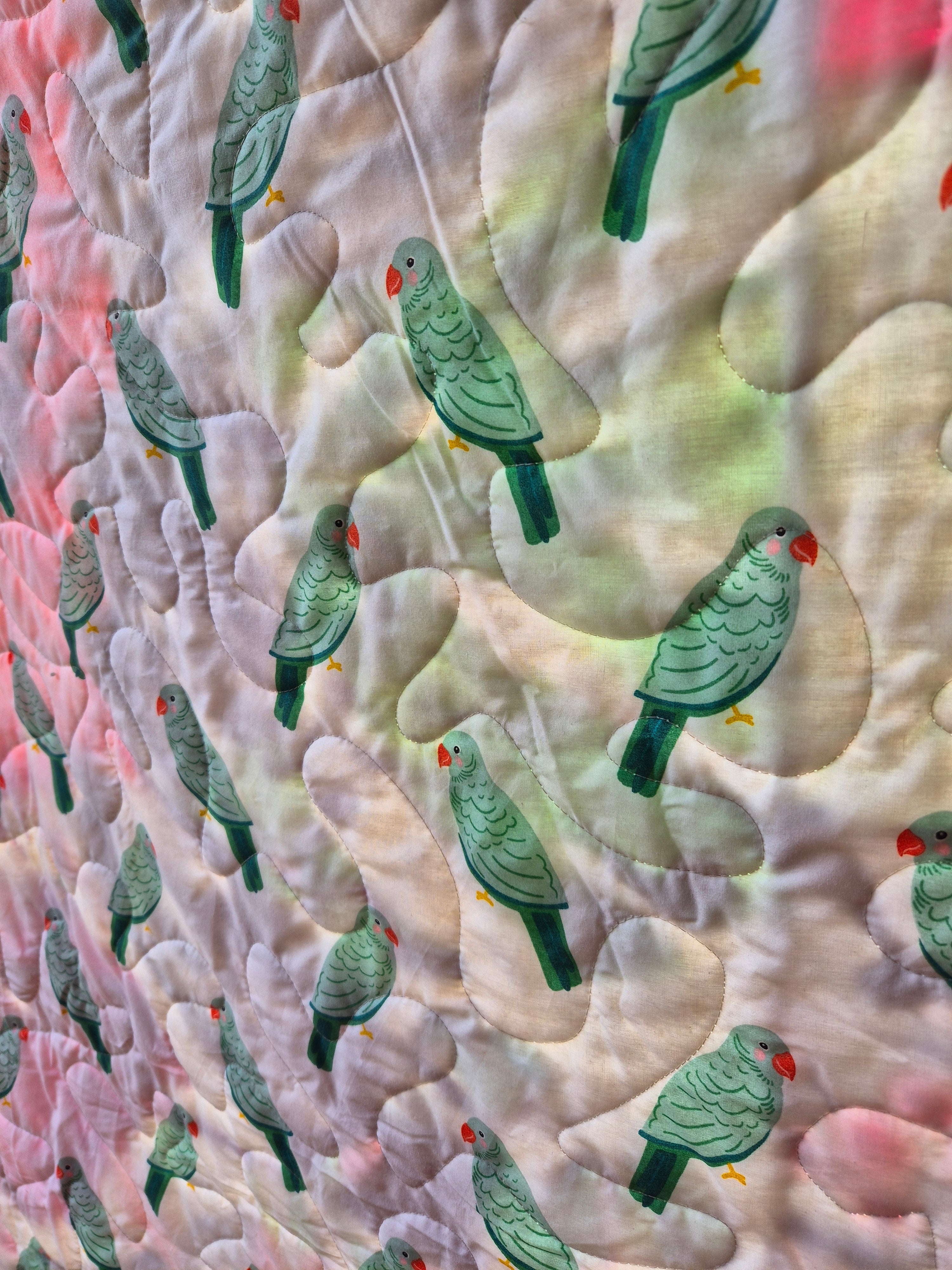 A Riot of Birds, a king sized quilt