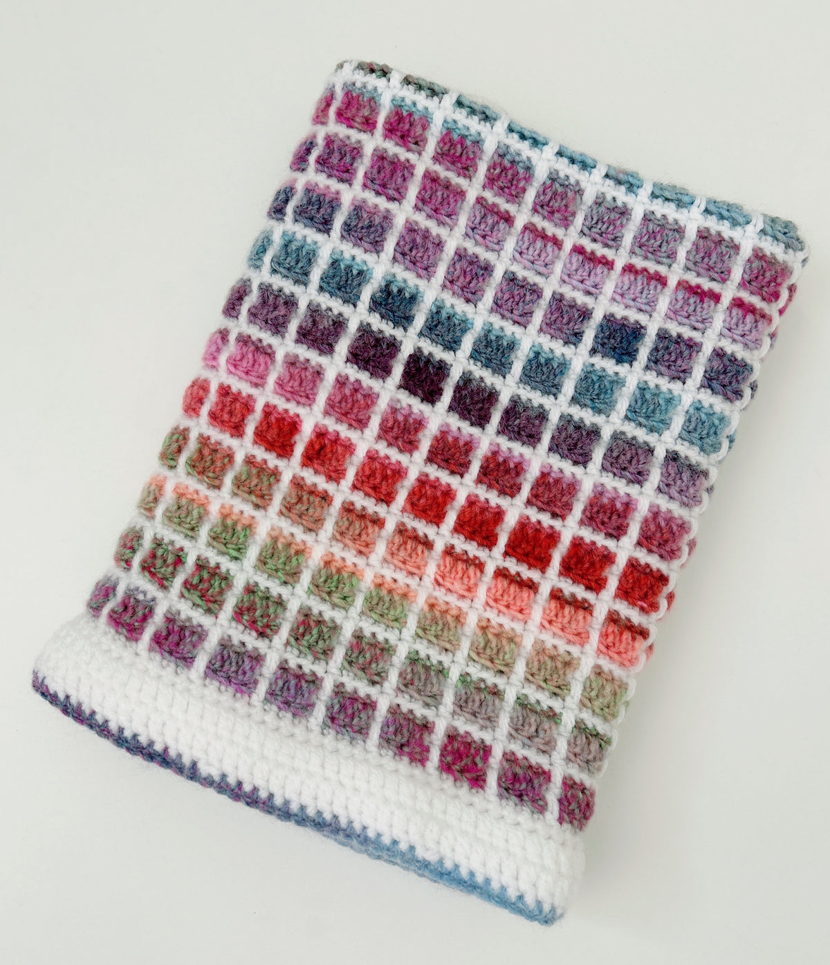 Handmade Crochet Baby Blanket, Rainbow  Lattice