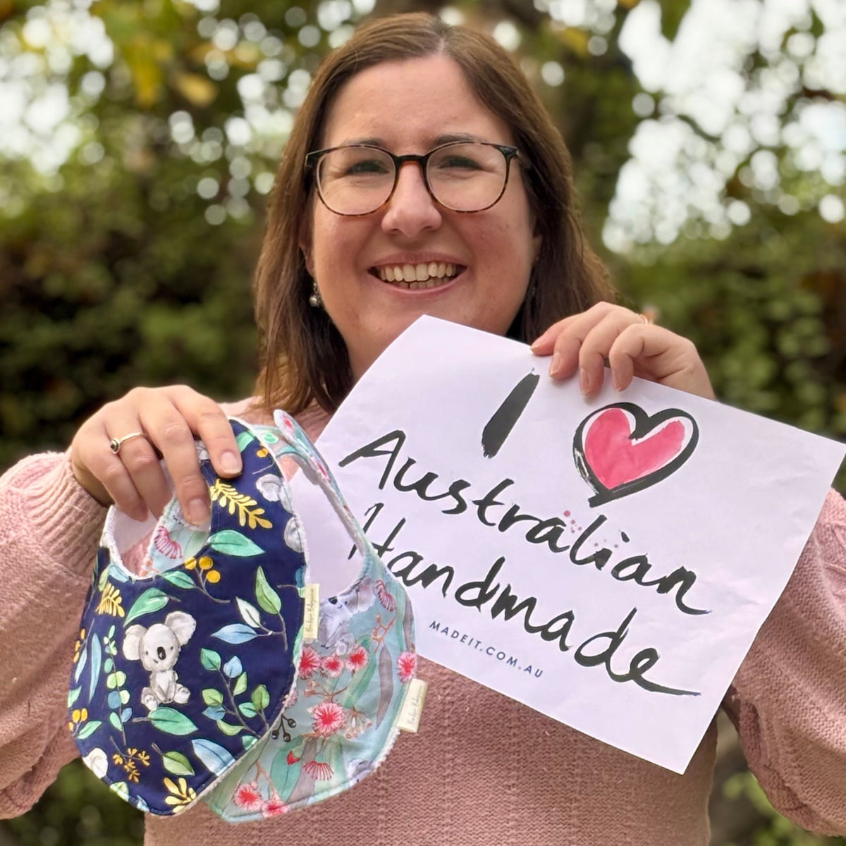Baby Bib and Burp Cloth Set | Kookaburras and Possums | Ready to Ship