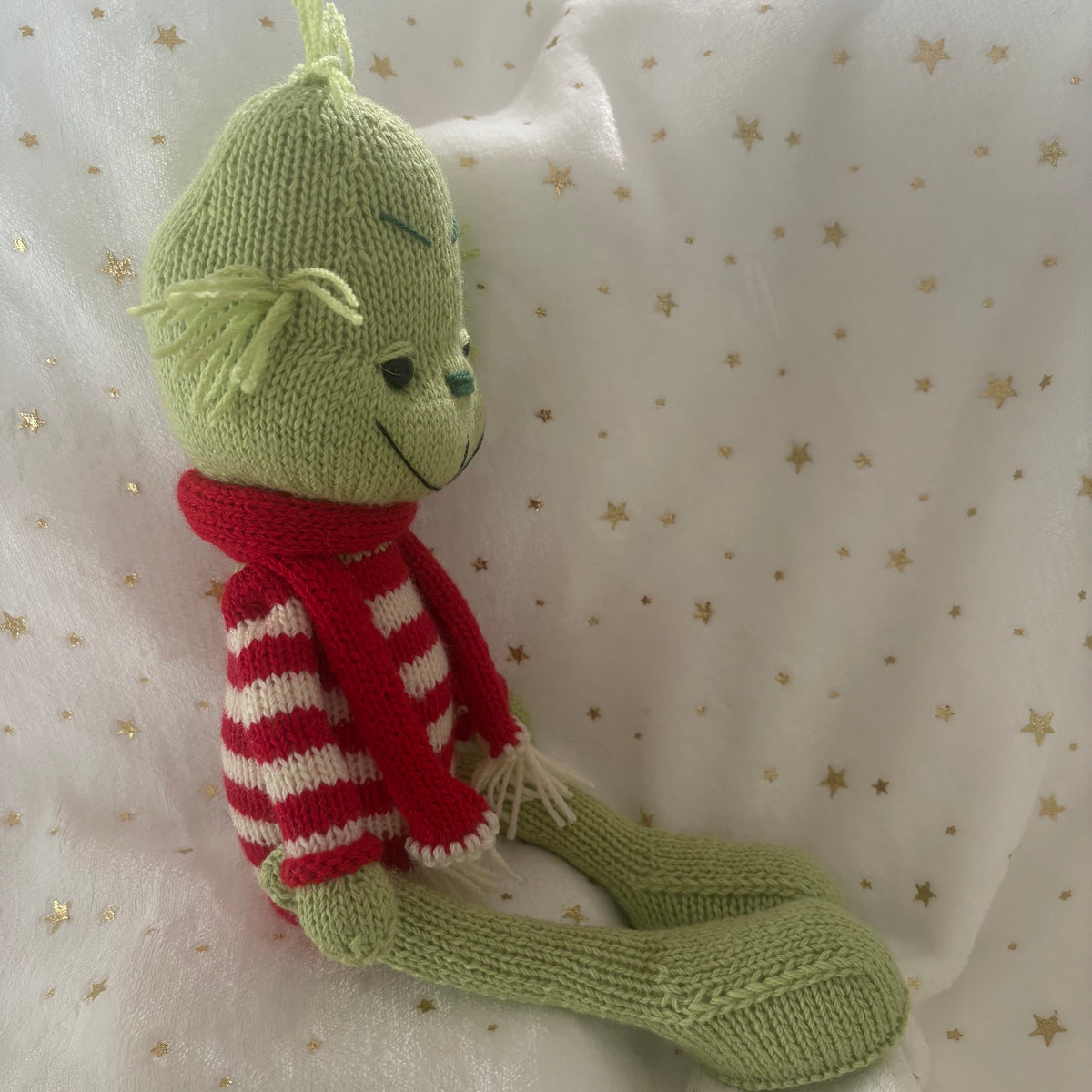 Knitted Grinch green Christmas character