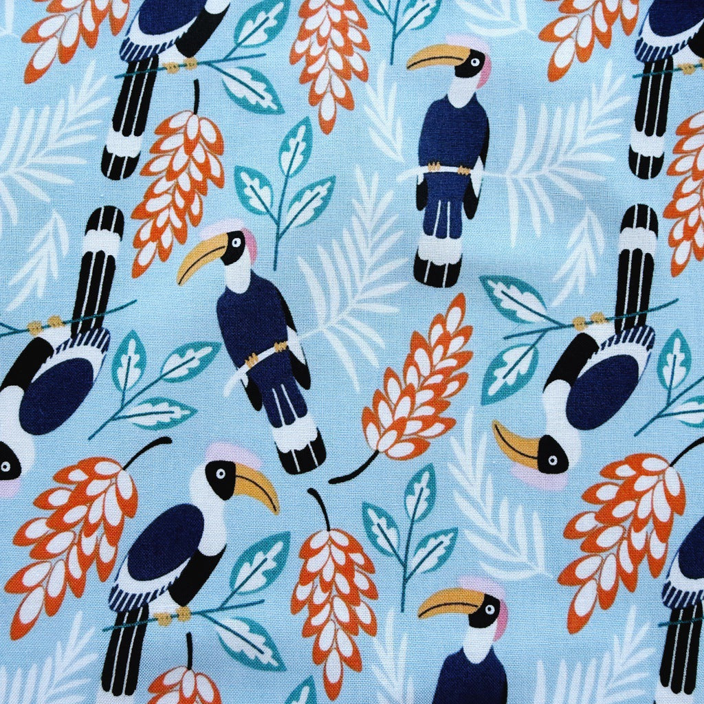 Toucans pinafore ladies apron with pocket.