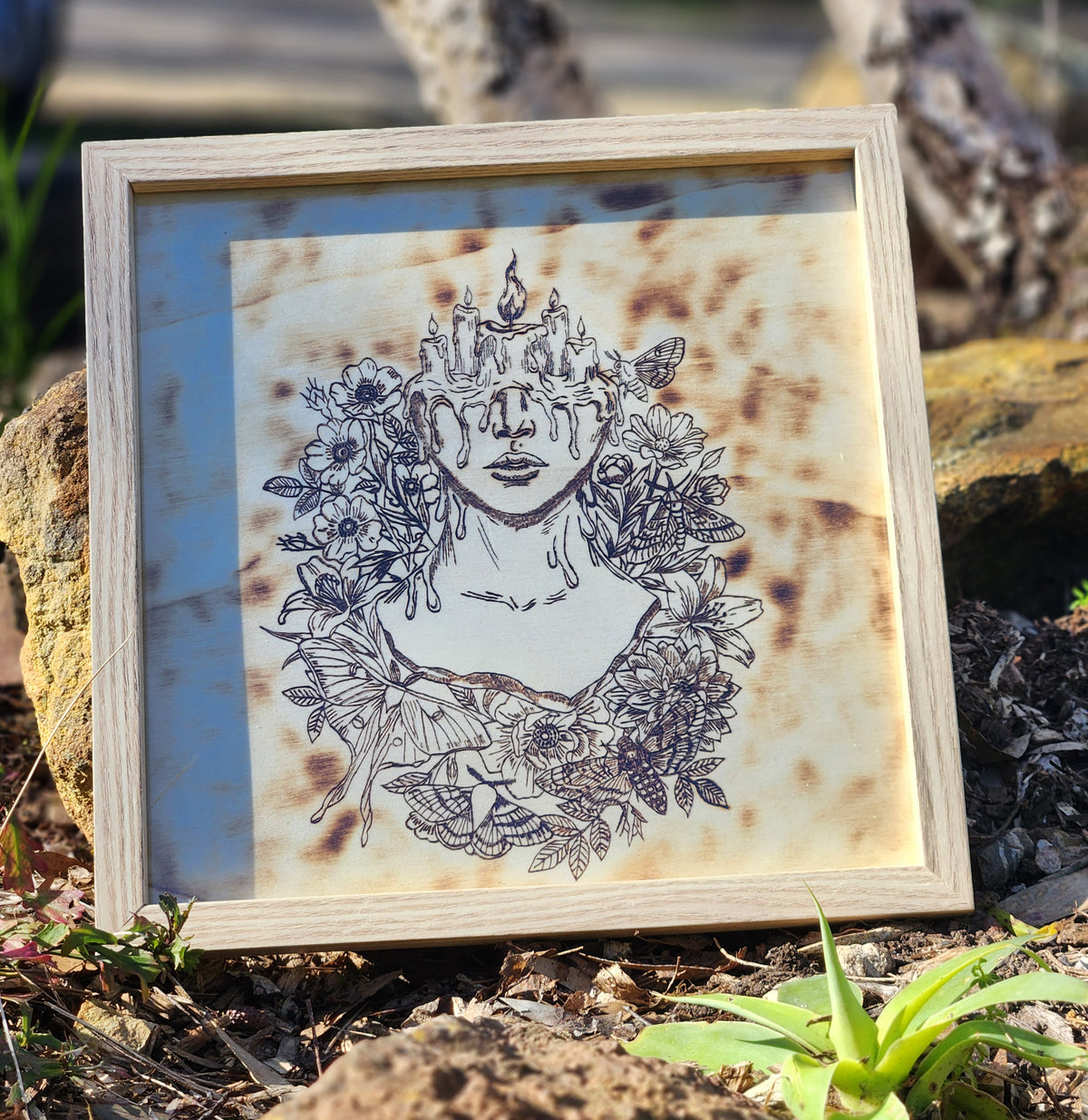 Pagan goddess Wood Burn Art