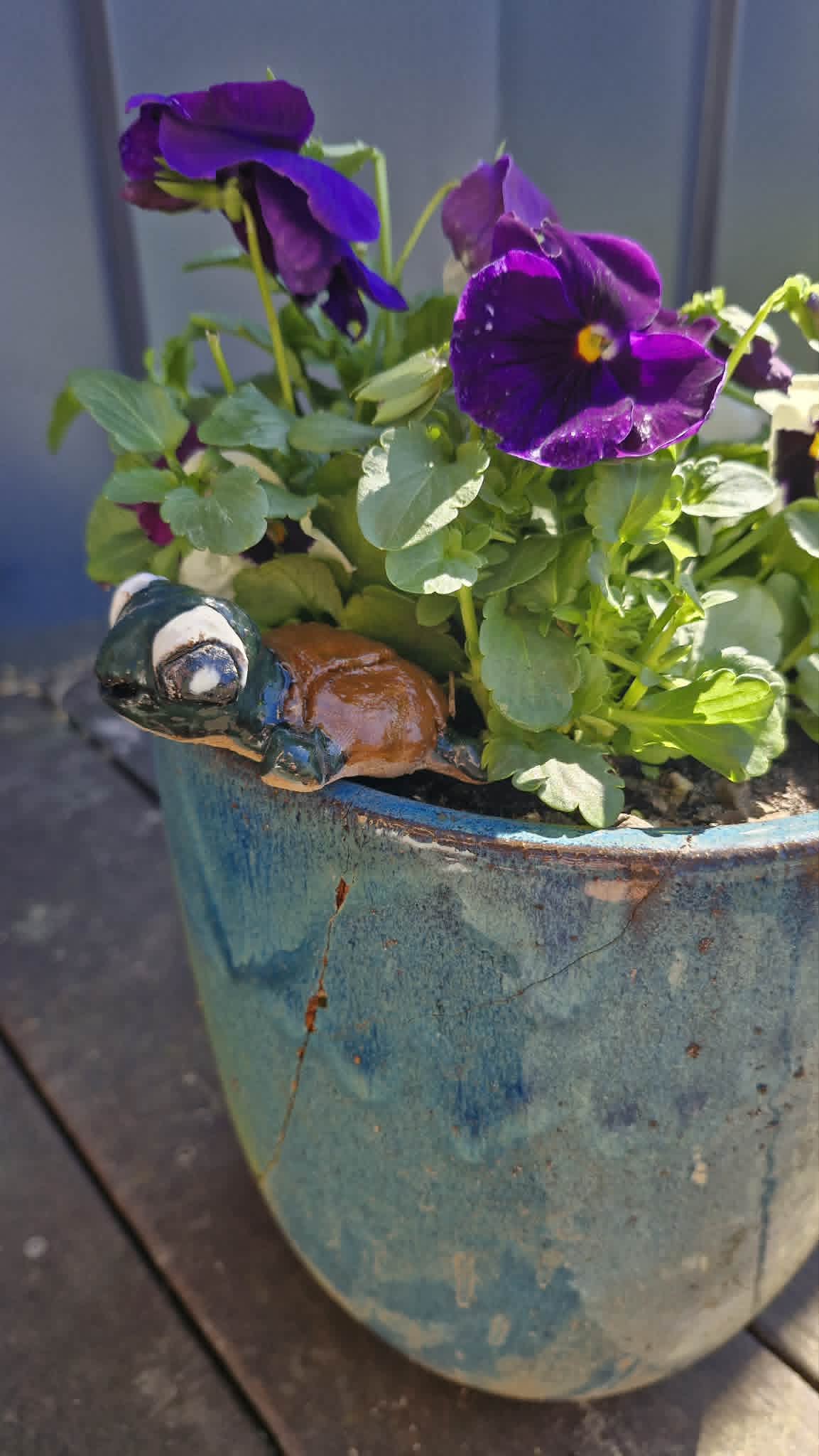 Dark Green Small Turtle Sculpture.