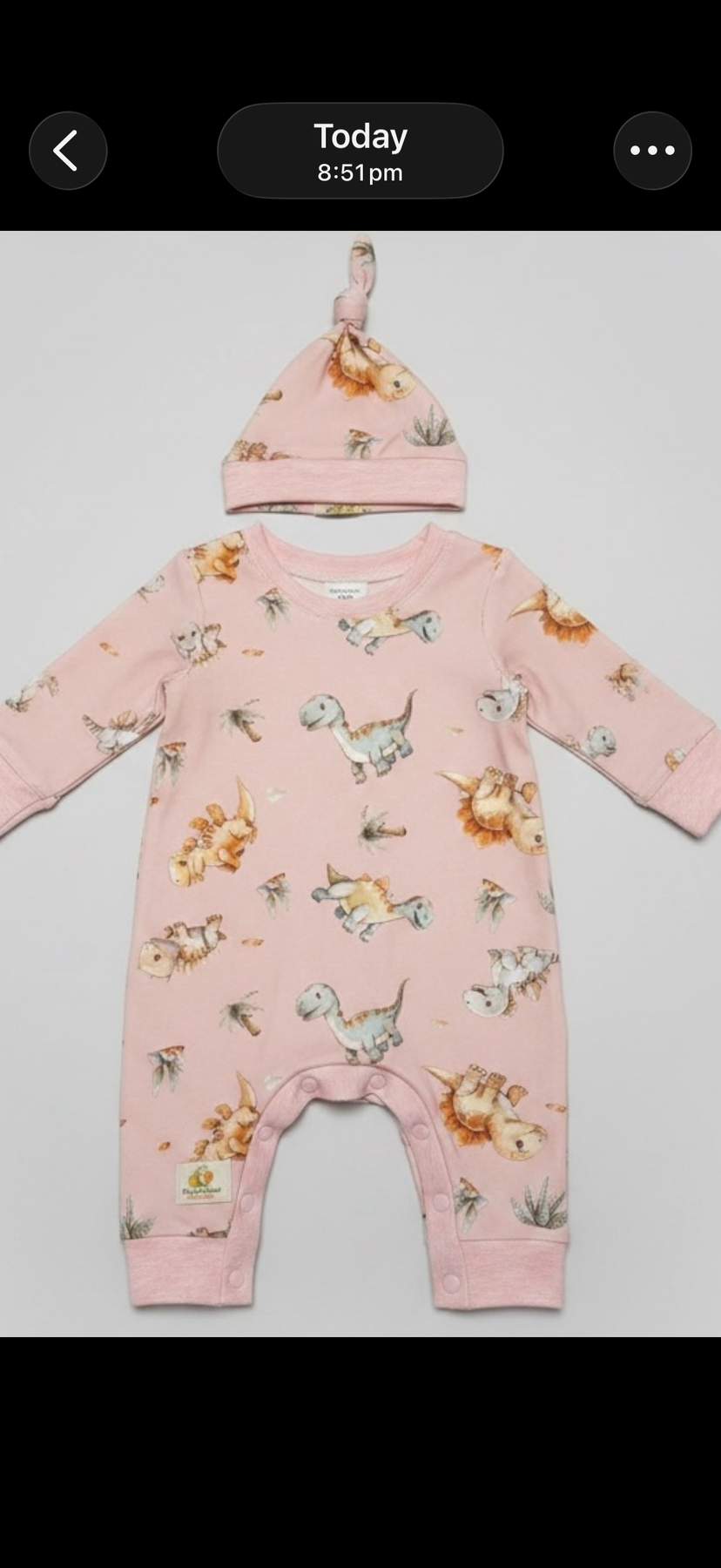 PINK DINOSAUR ROMPER 0-3 months