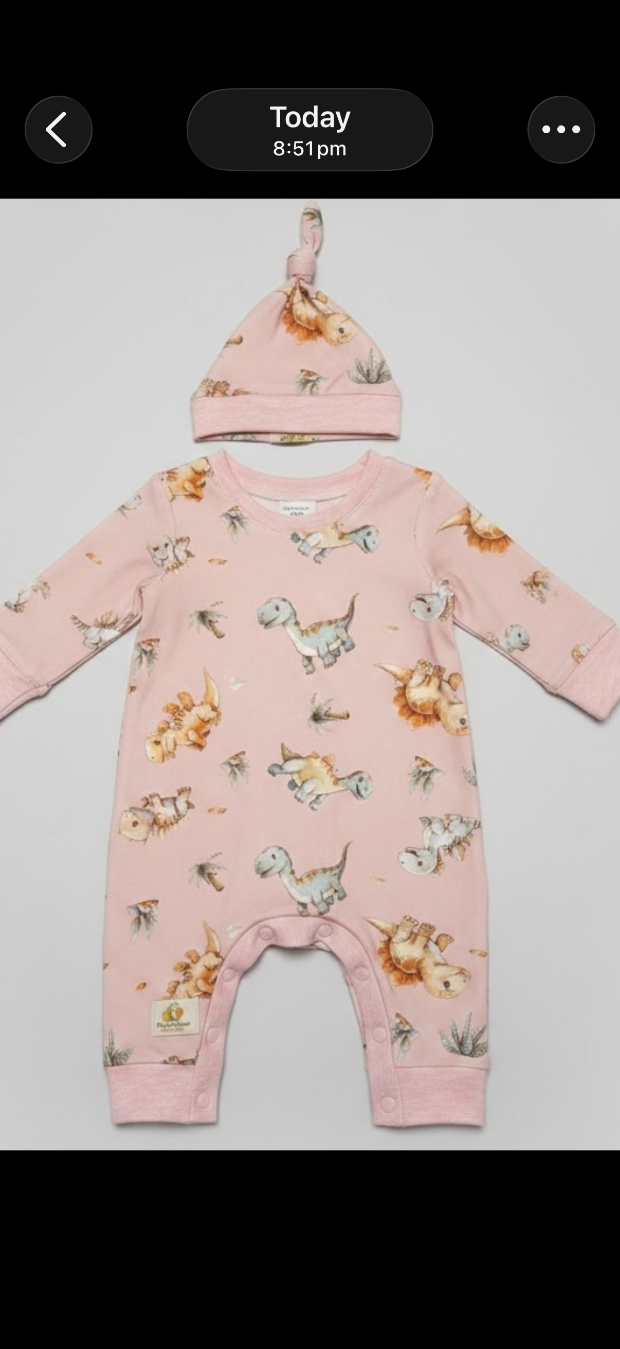 PINK DINOSAUR ROMPER 0-3 months