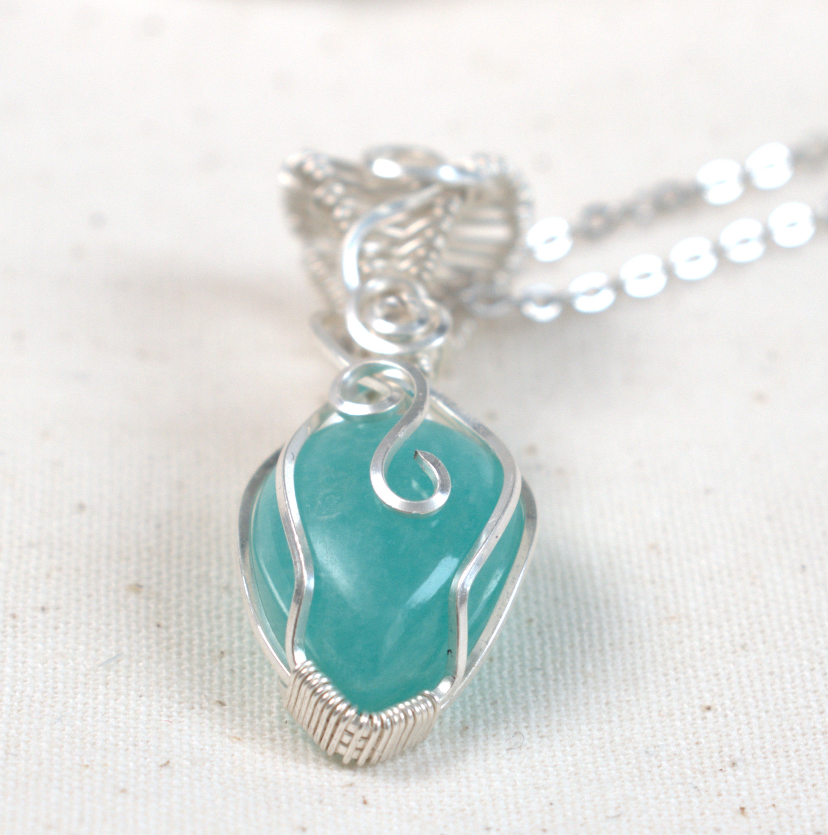 Sea Glass – Amazonite Keepsake Pendant
