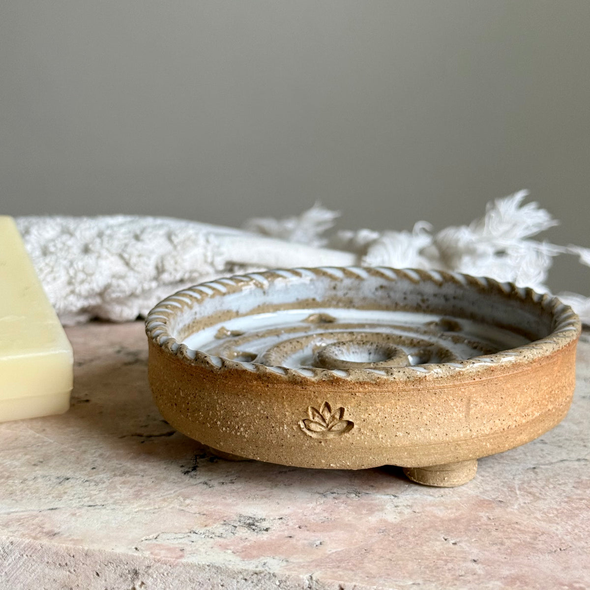Handmade Ceramic Soap Dish | Footed Soap & Shampoo Bar Holder