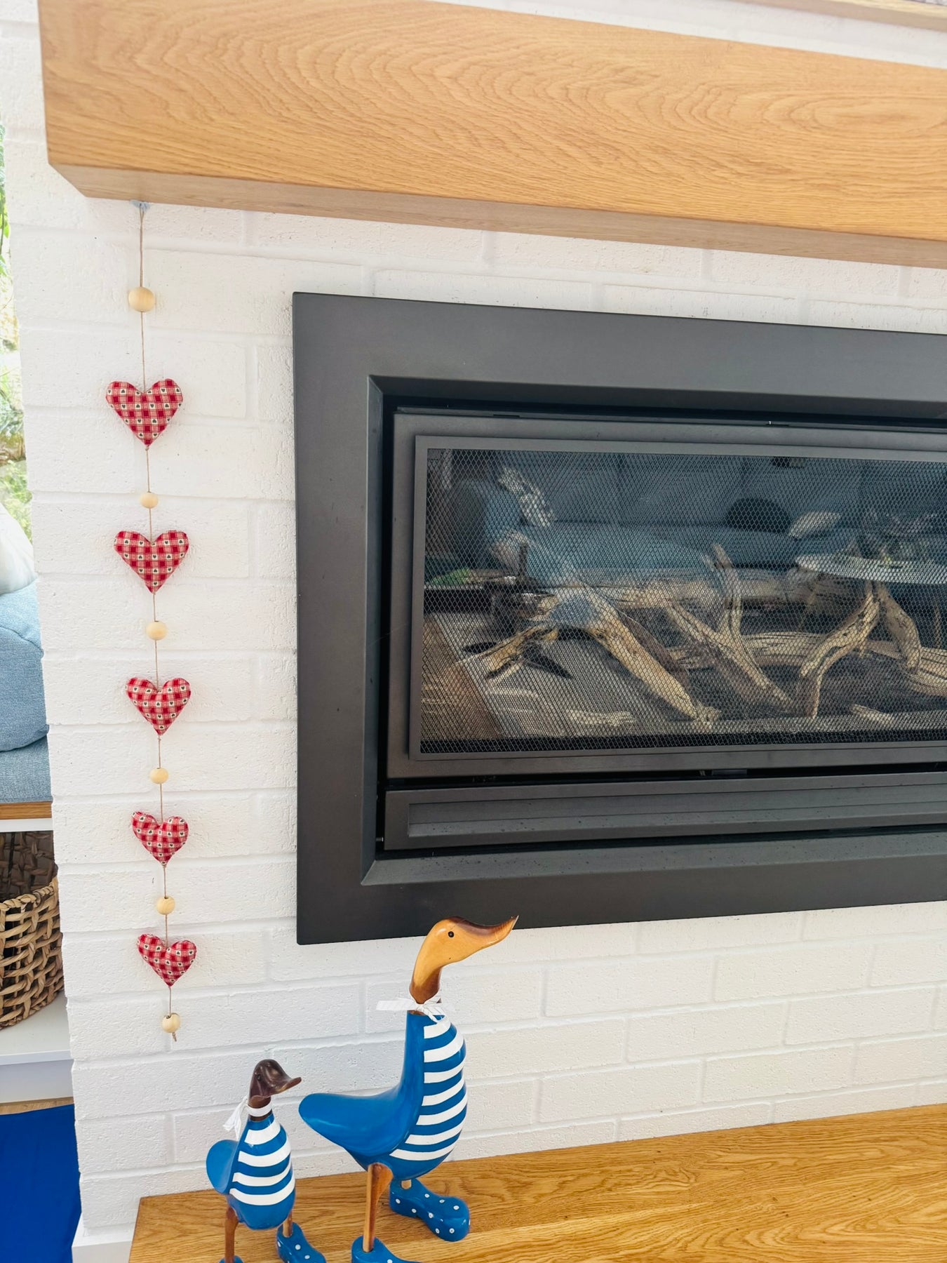 Handmade 'string of love' hanging heart garland - Yellow floral