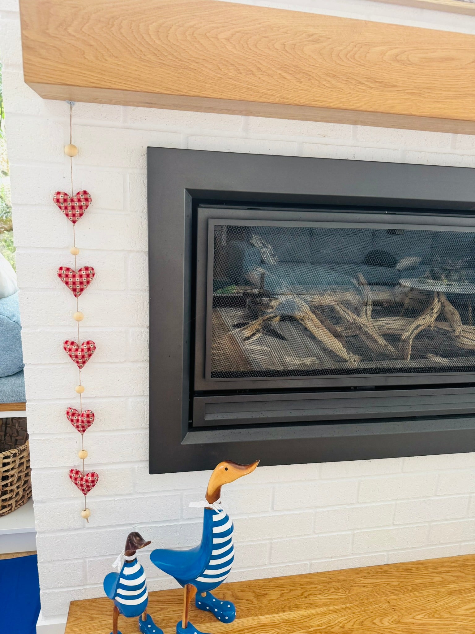 Handmade 'string of love' hanging heart garland