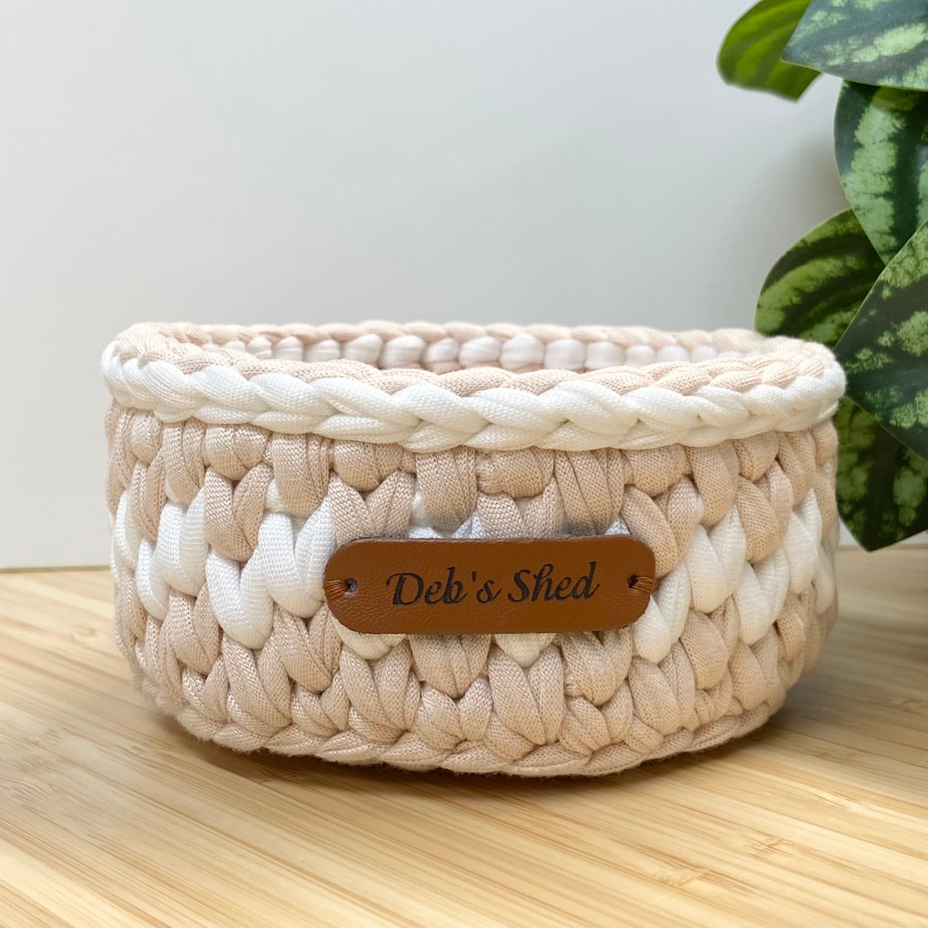 Crochet Basket - Round - 2 Tone