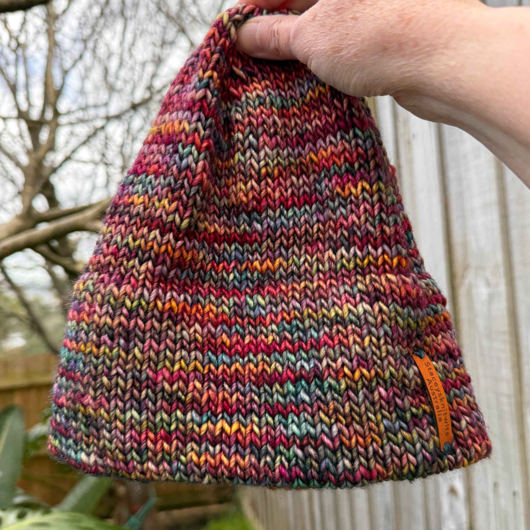 Hand Knitted Merino Beanie, Colorful unisex beanie
