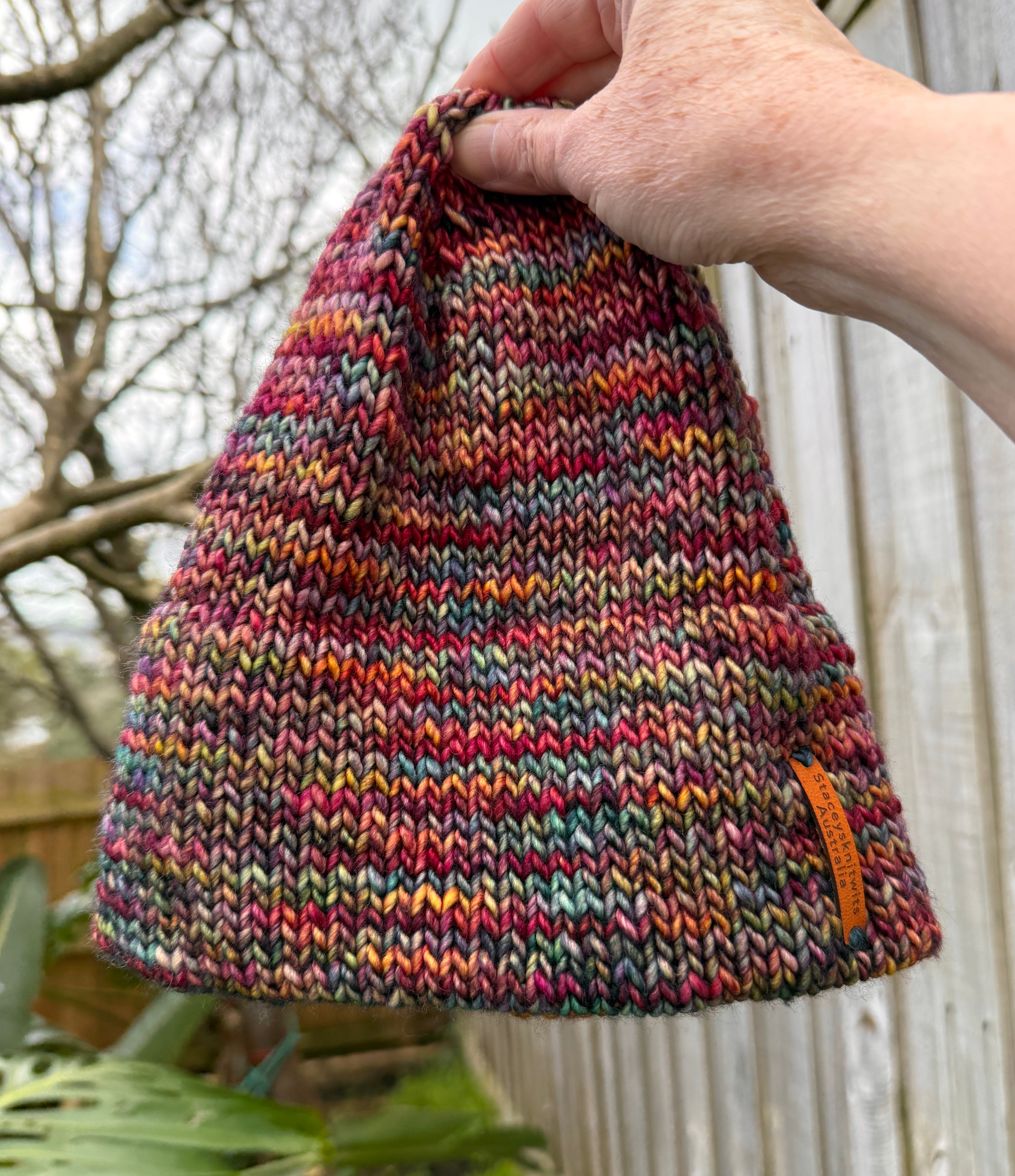 Hand Knitted Merino Beanie, Colorful unisex beanie