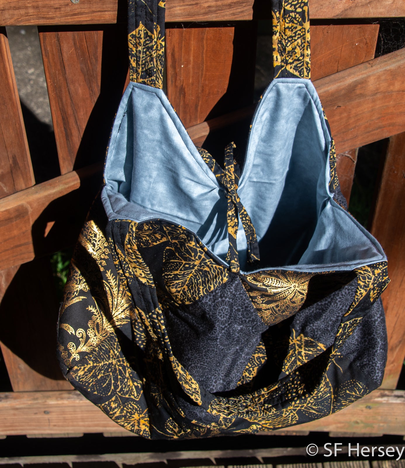 Golden Leaves Handbag or Yarn Bag
