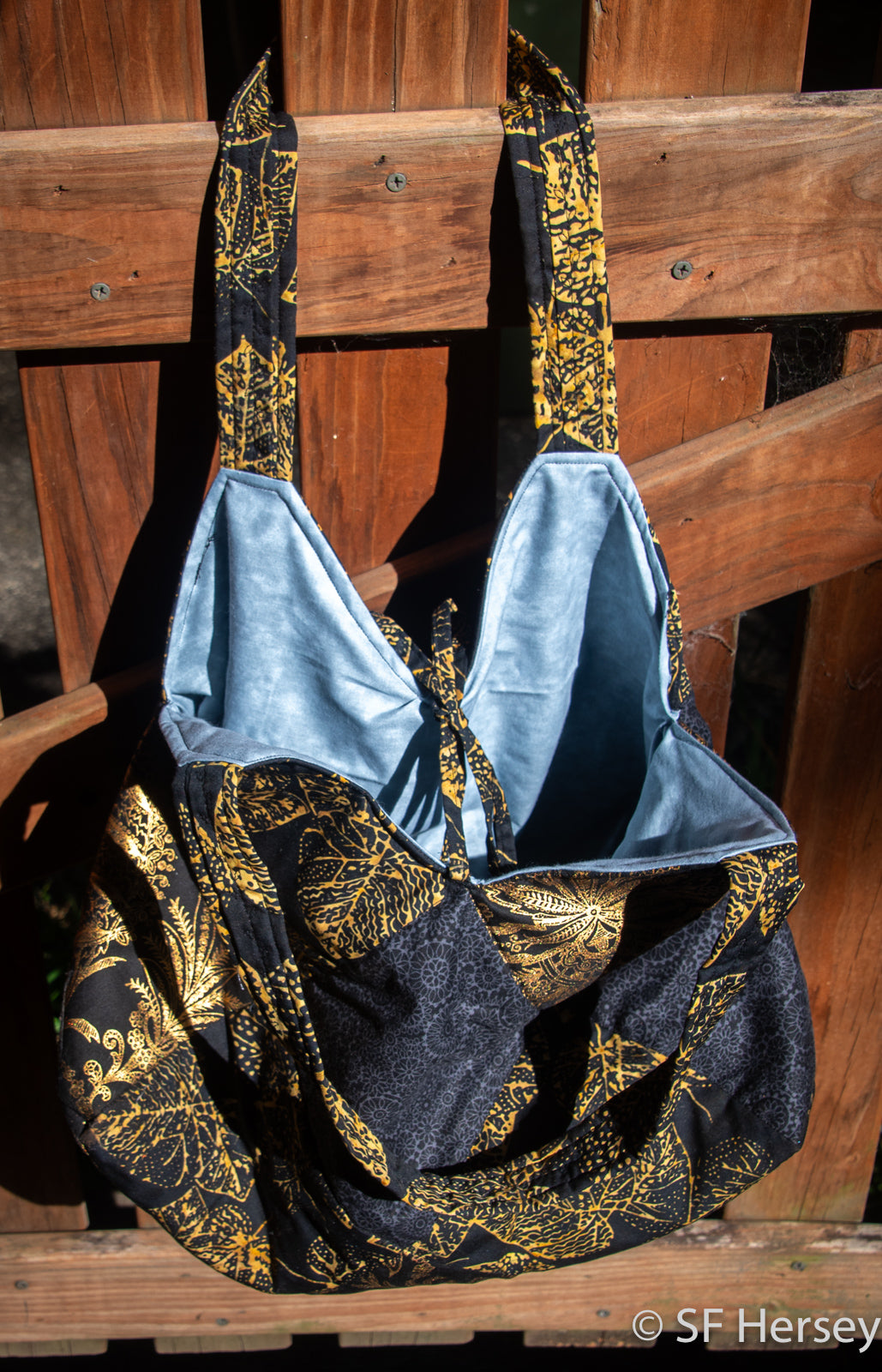 Golden Leaves Handbag or Yarn Bag
