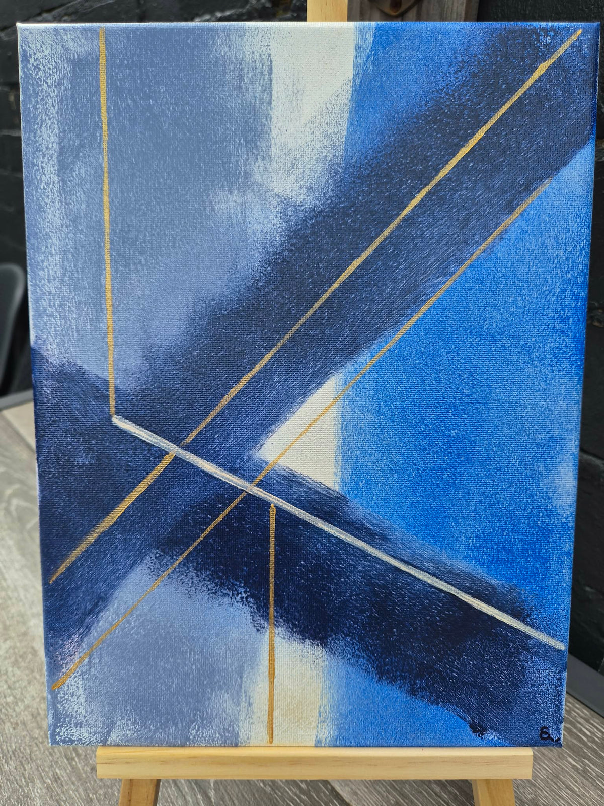 Cross Current — Original Contemporary Geometric Abstract Artwork 23cm x 30cm