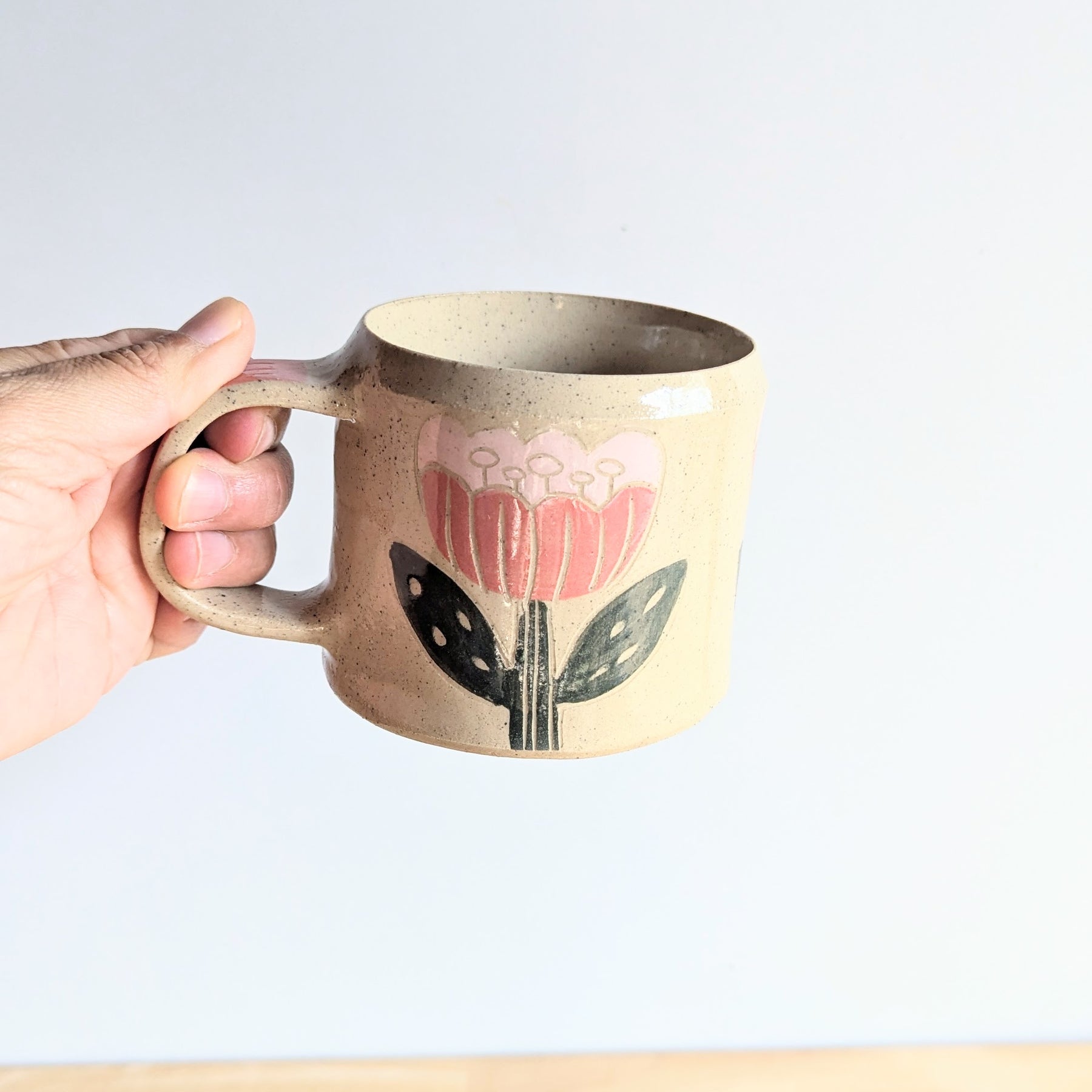 Handmade Ceramic cup| Unique Sgraffito Pottery Cup| Australian Made Gift Bundle