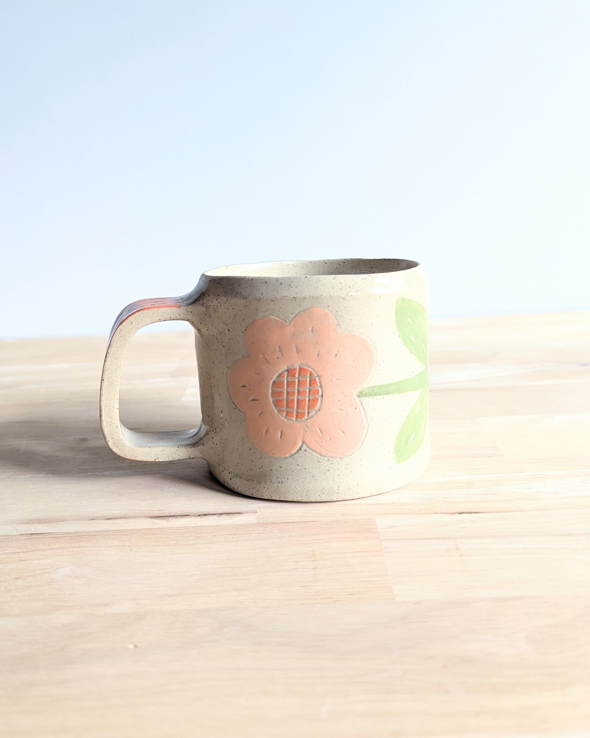 Handmade Ceramic cup| Unique Sgraffito Pottery Cup| Australian Made Gift Bundle