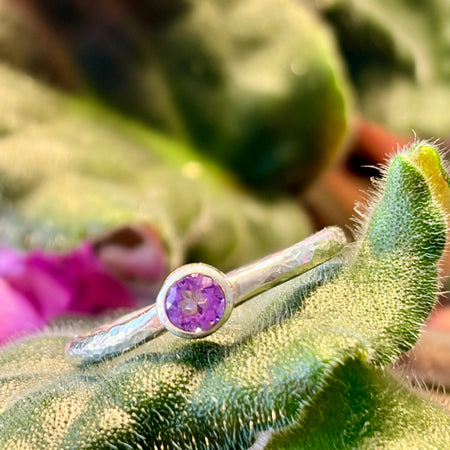 Sparkly Amethyst Sterling Silver Ring