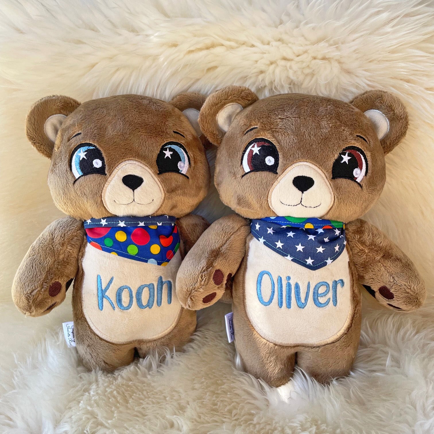 Soft minky Teddy Bear, Personalised, Made to order