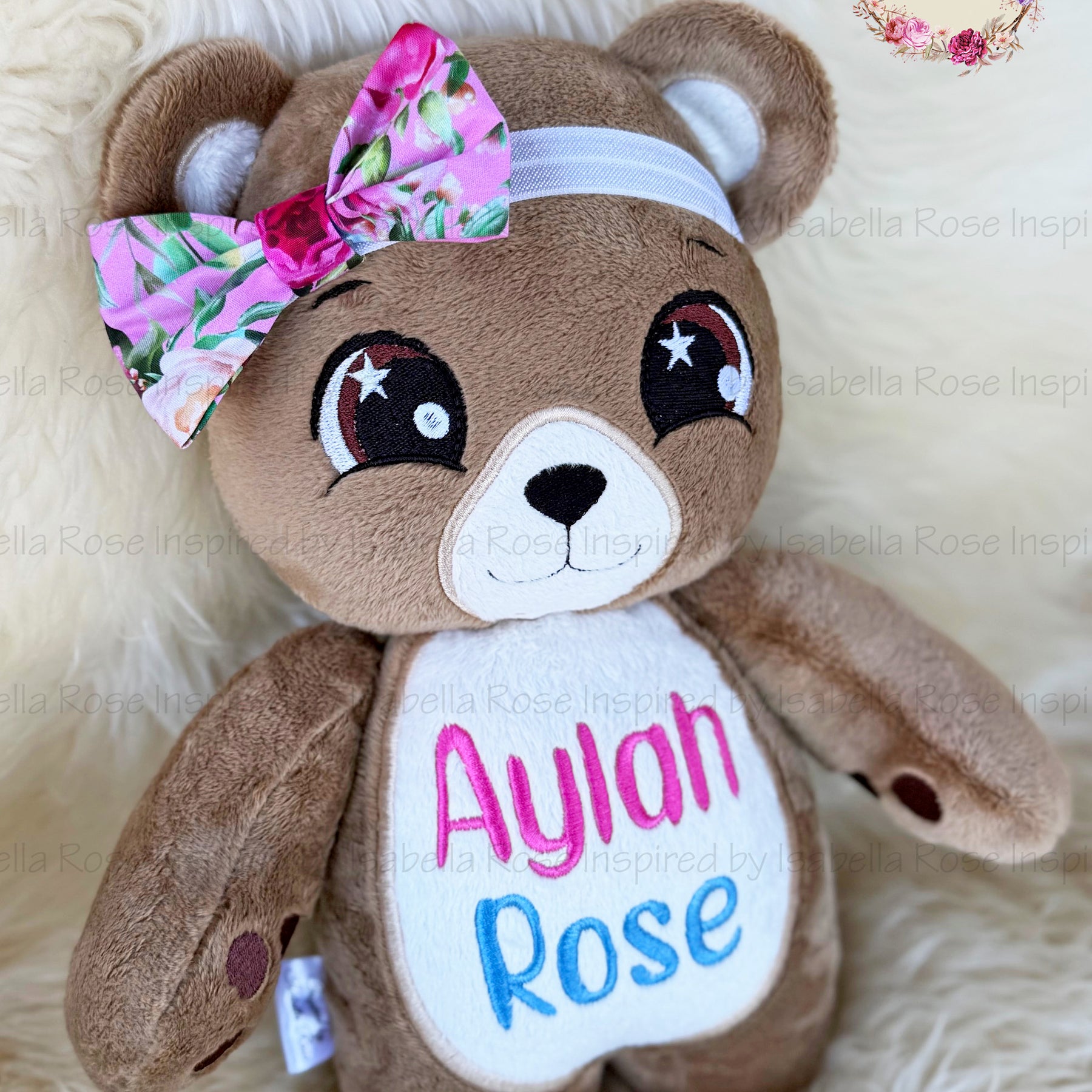 Soft minky Teddy Bear, Personalised, Made to order