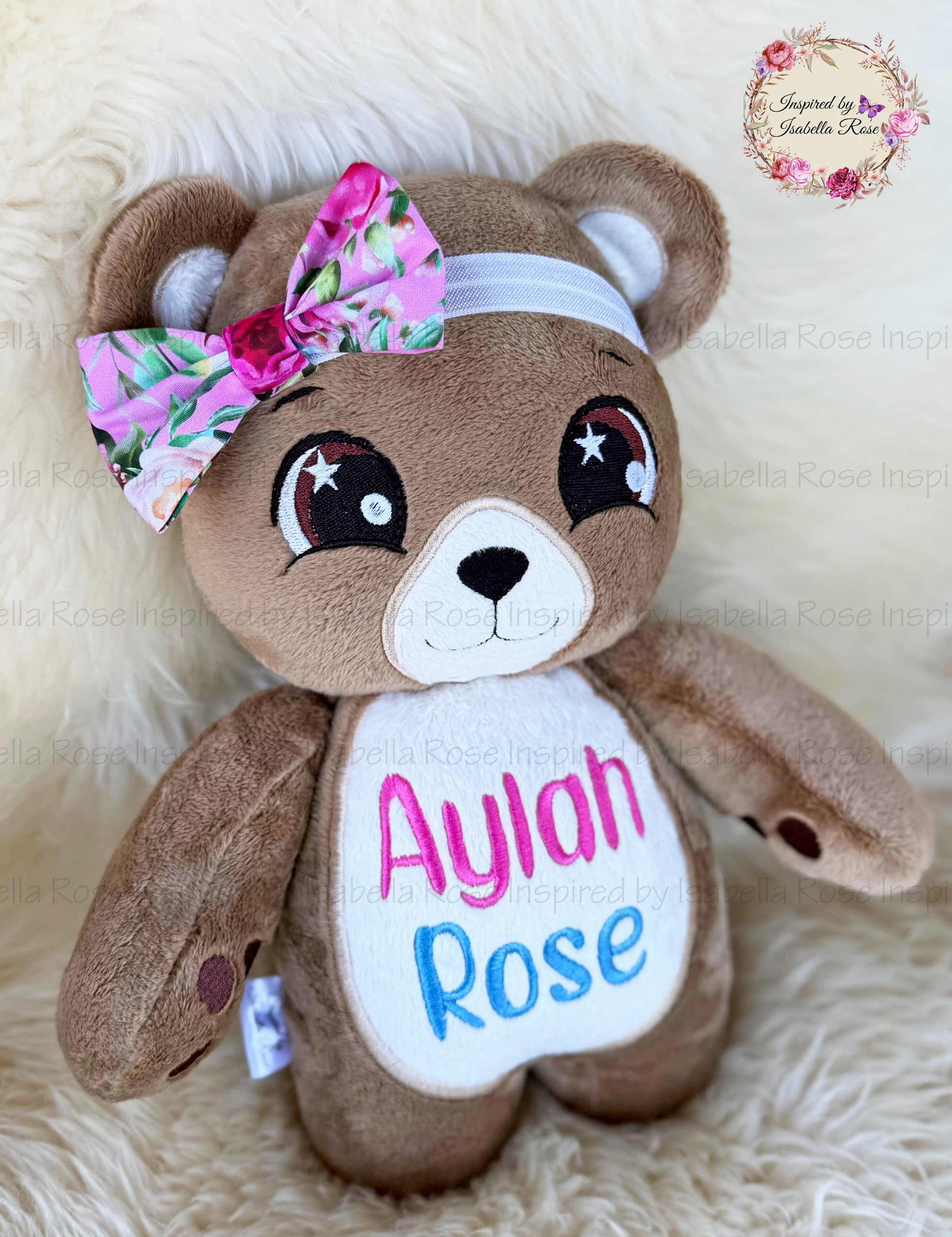 Soft minky Teddy Bear, Personalised, Made to order