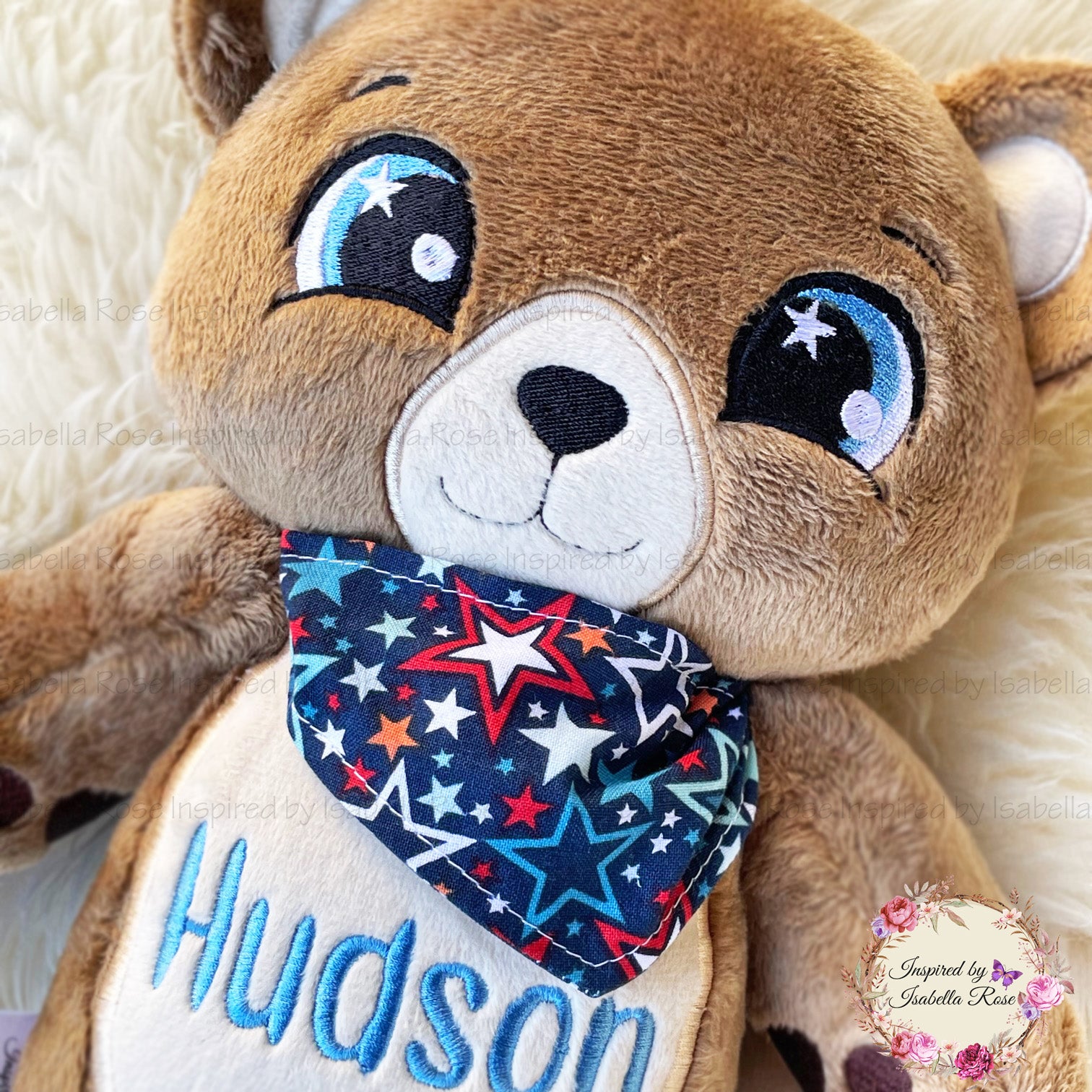 Soft minky Teddy Bear, Personalised, Made to order