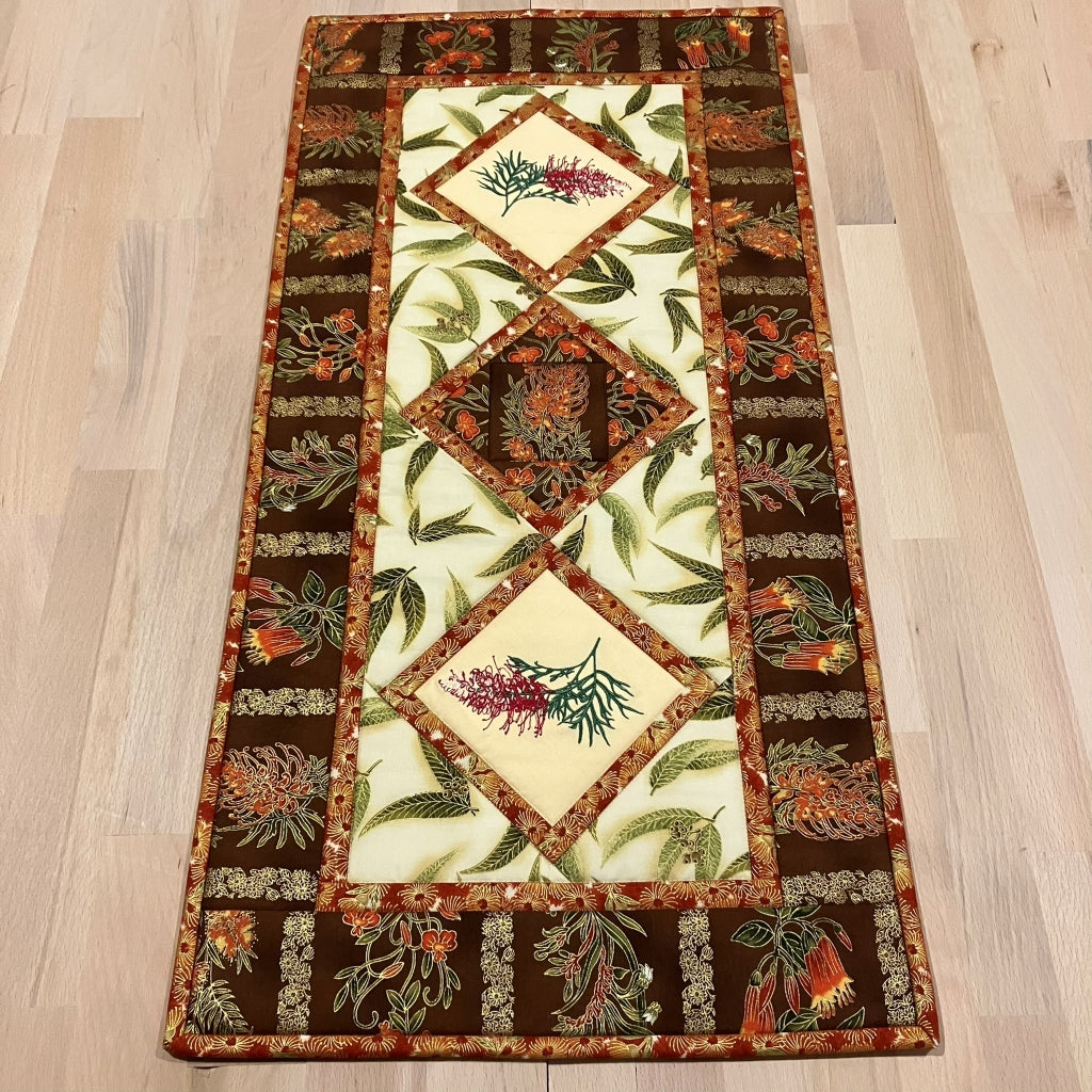 handmade Australian native quilted - grevillea