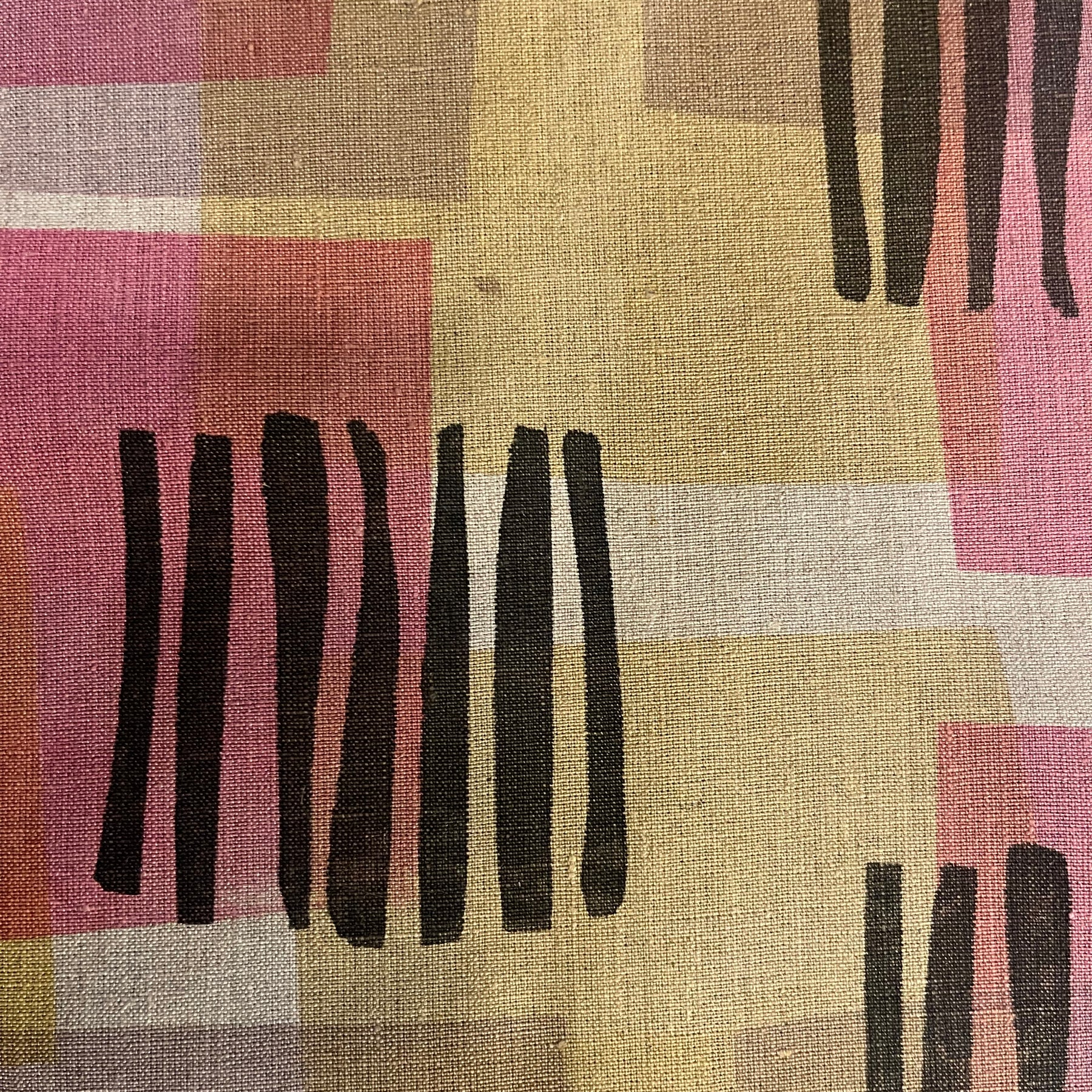 Table runner - Gold rose and grey lines
